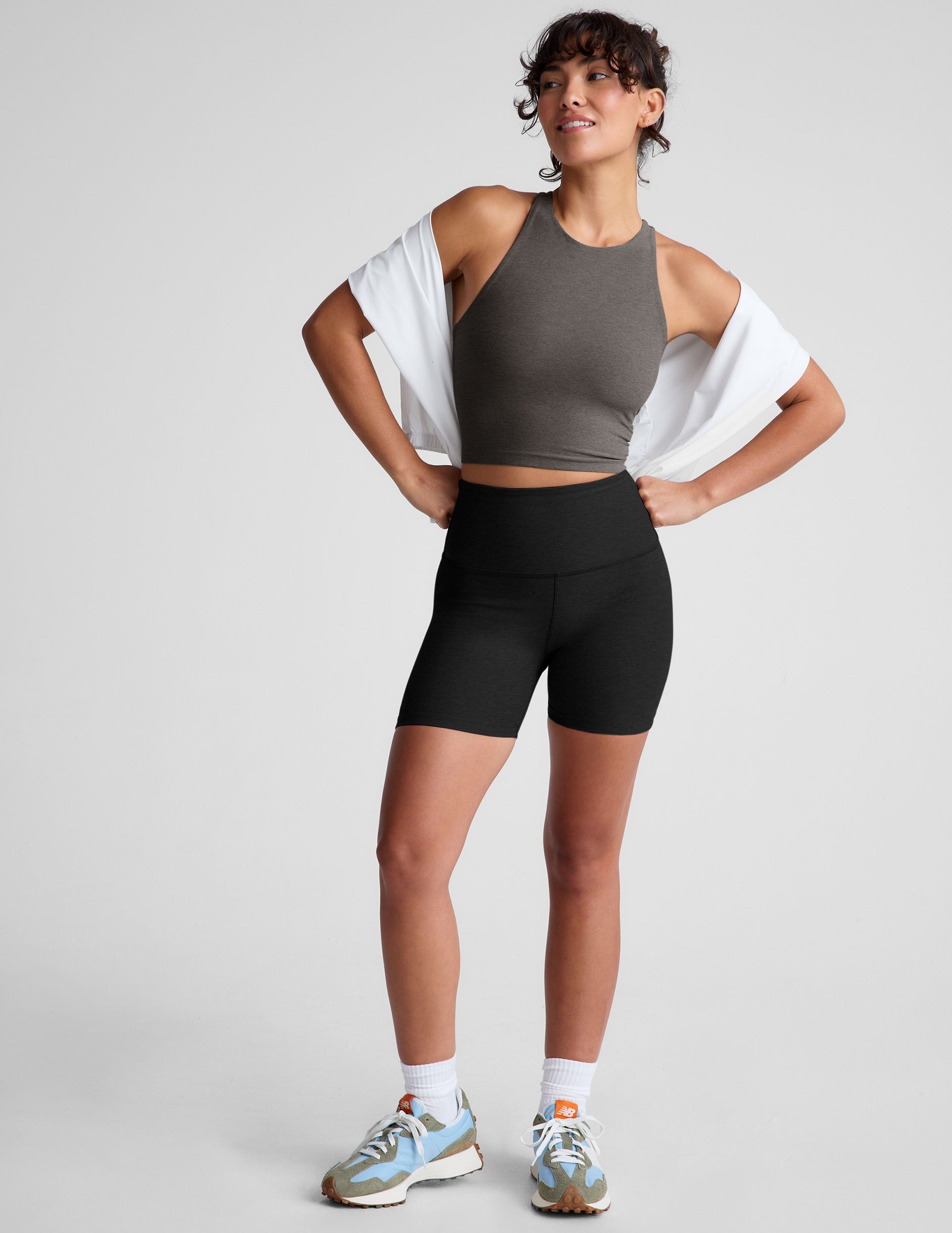 Spacedye™ Refocus Cropped Tank - True Gray Heather