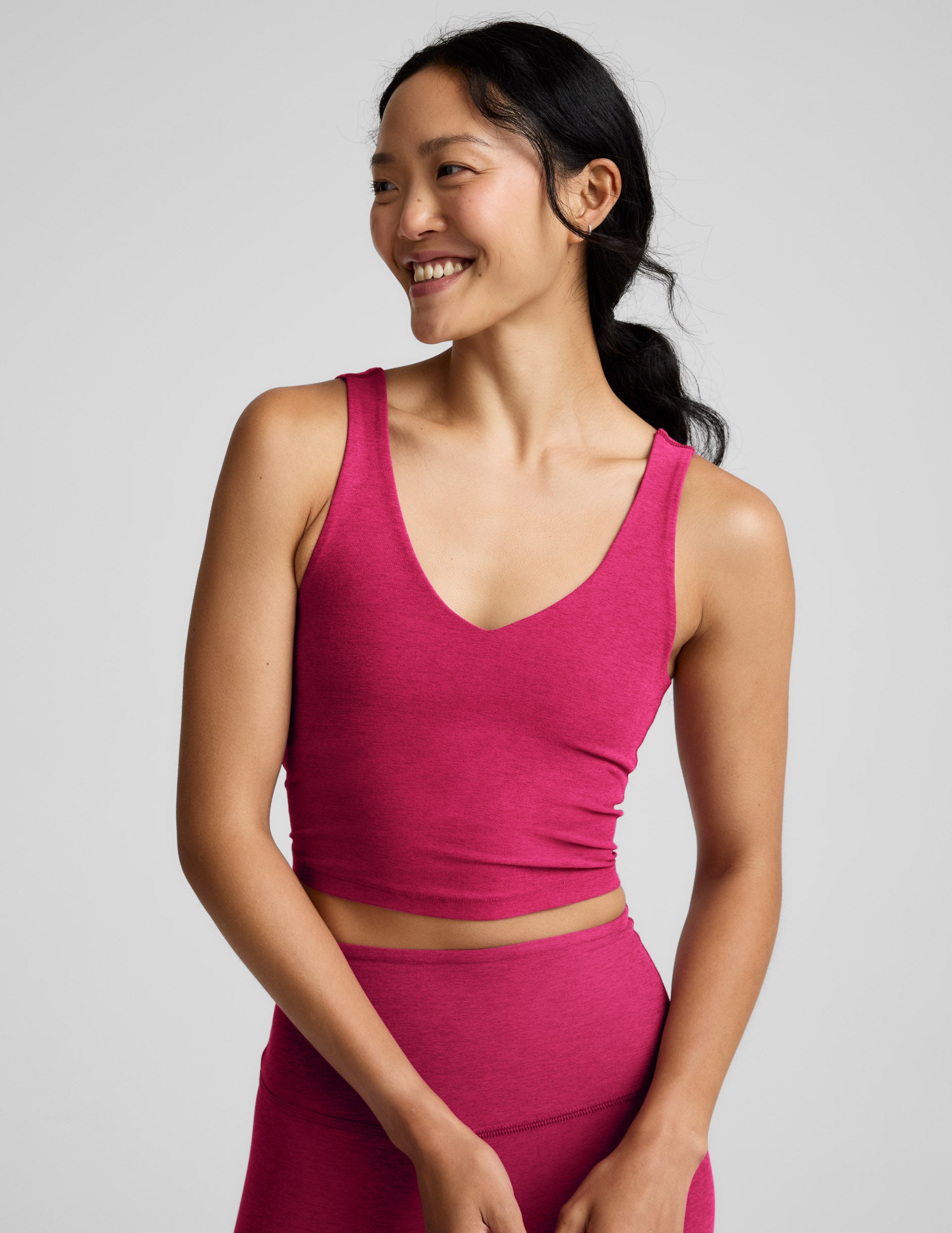 Spacedye™ Good Day Cropped Tank - Berry Red Heather