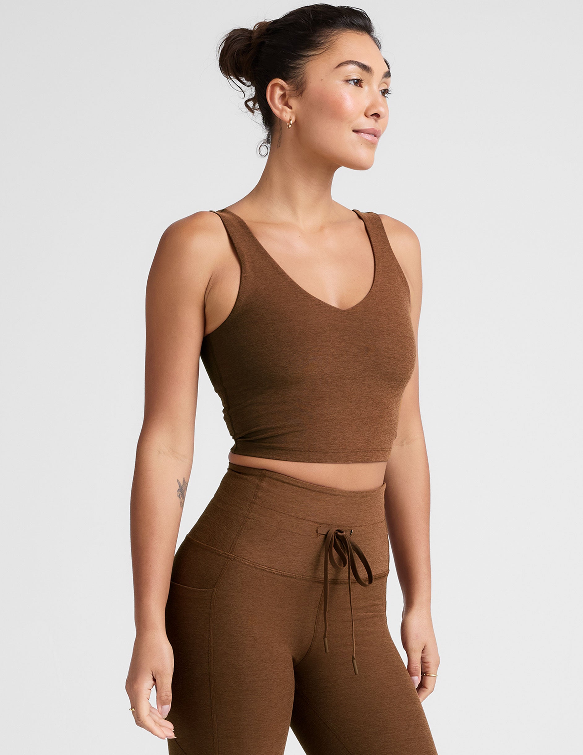 Spacedye™ Good Day Cropped Tank - Bold Mocha Heather
