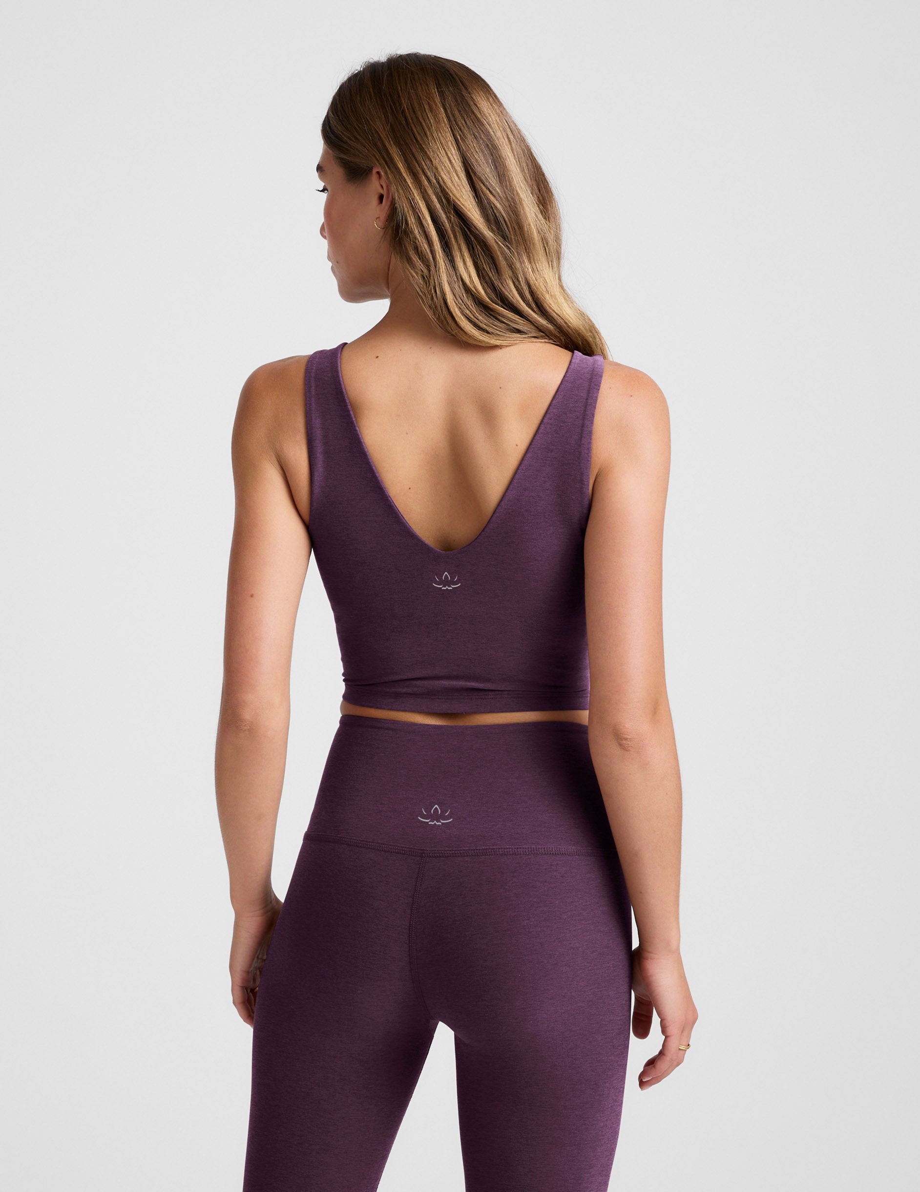 Spacedye™ Good Day Cropped Tank - Brilliant Blackberry Heather