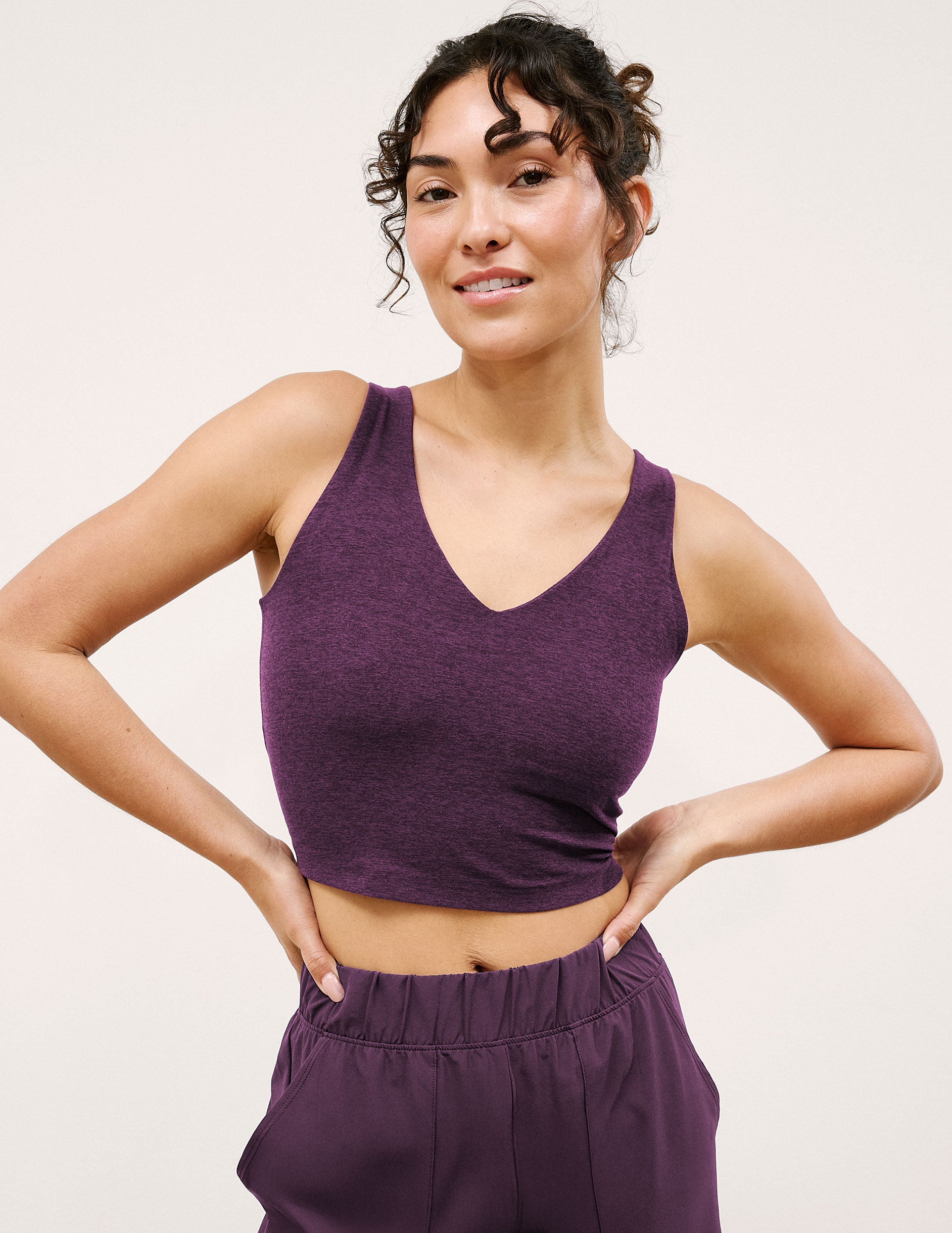 Spacedye™ Good Day Cropped Tank - Brilliant Blackberry Heather