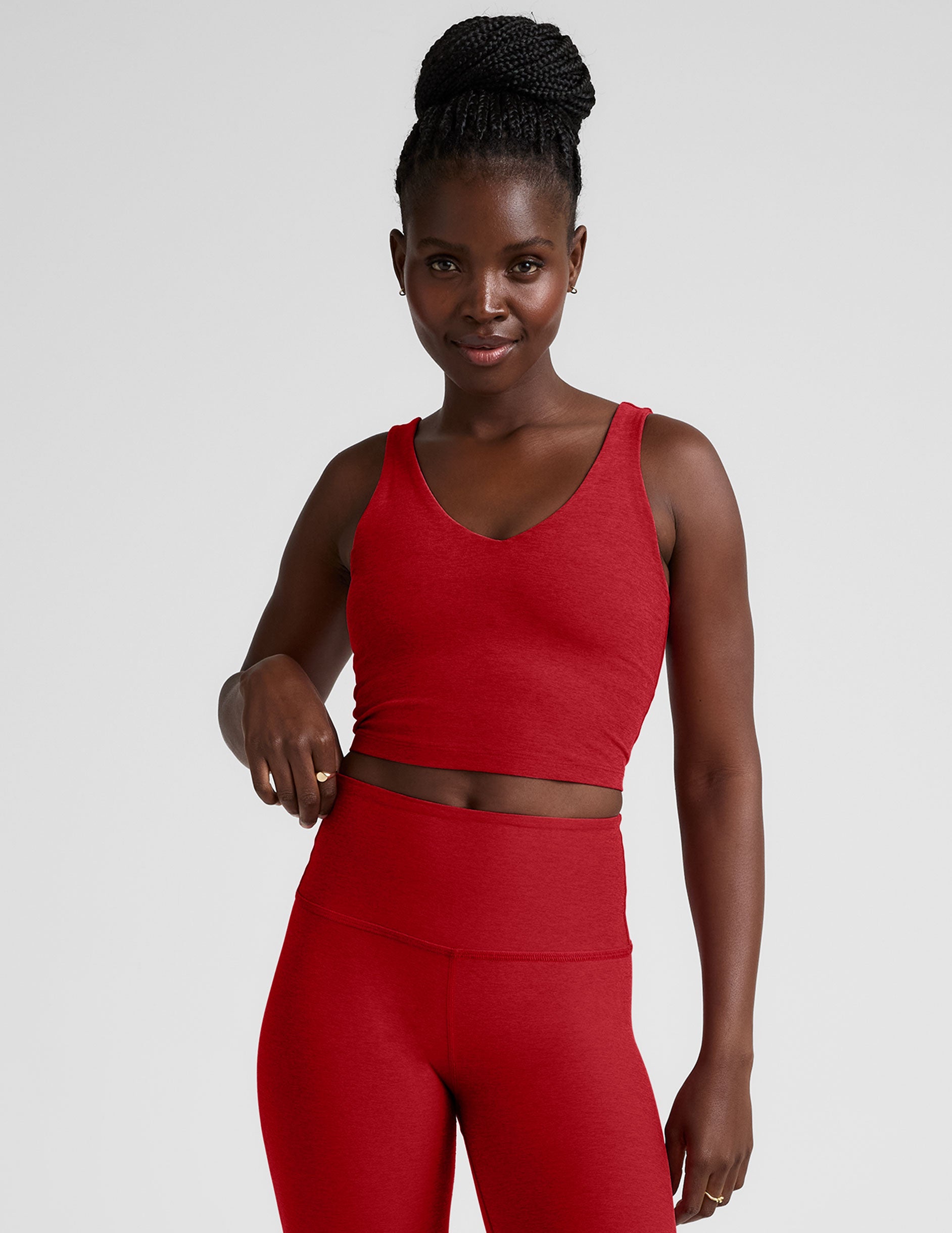 Spacedye™ Good Day Cropped Tank - Holly Red Heather