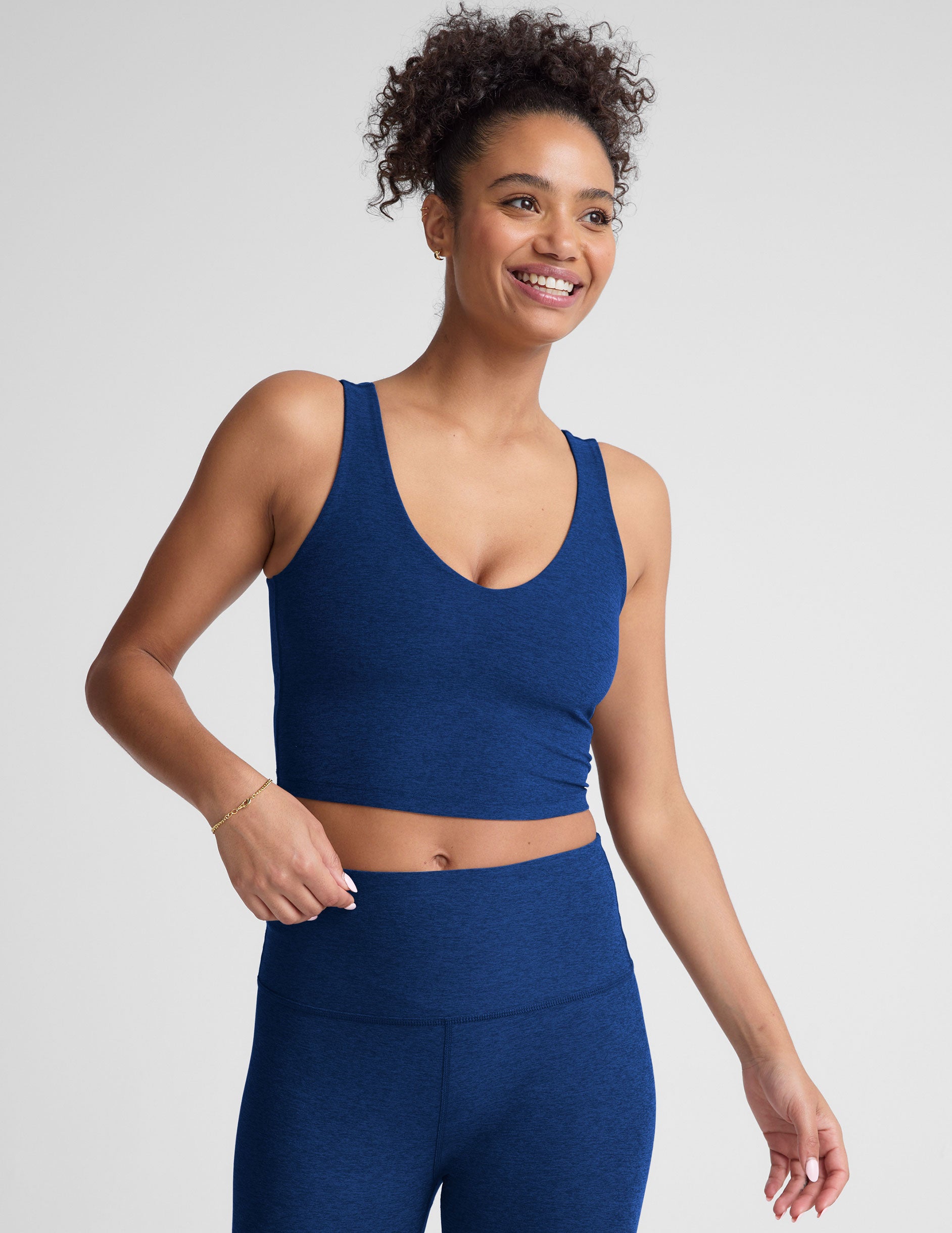 Spacedye™ Good Day Cropped Tank - Marine Blue Heather