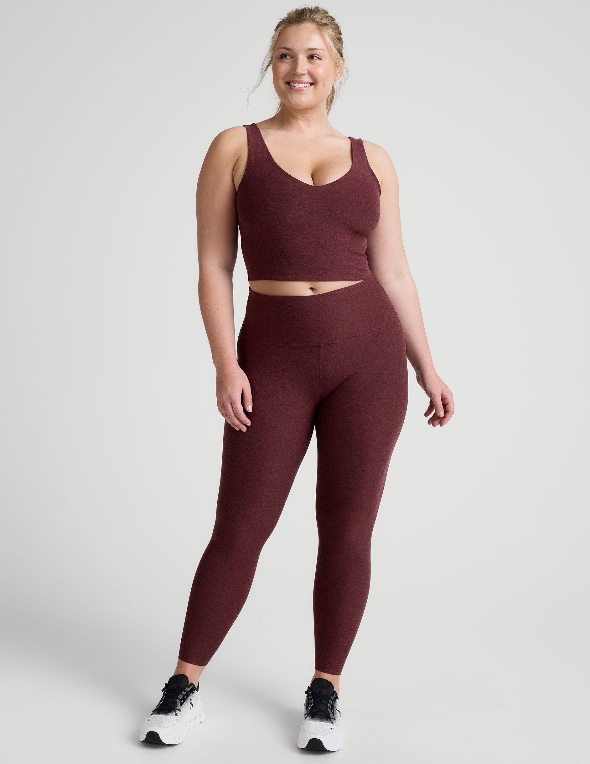 Spacedye™ Good Day Cropped Tank - Midnight Burgundy Heather