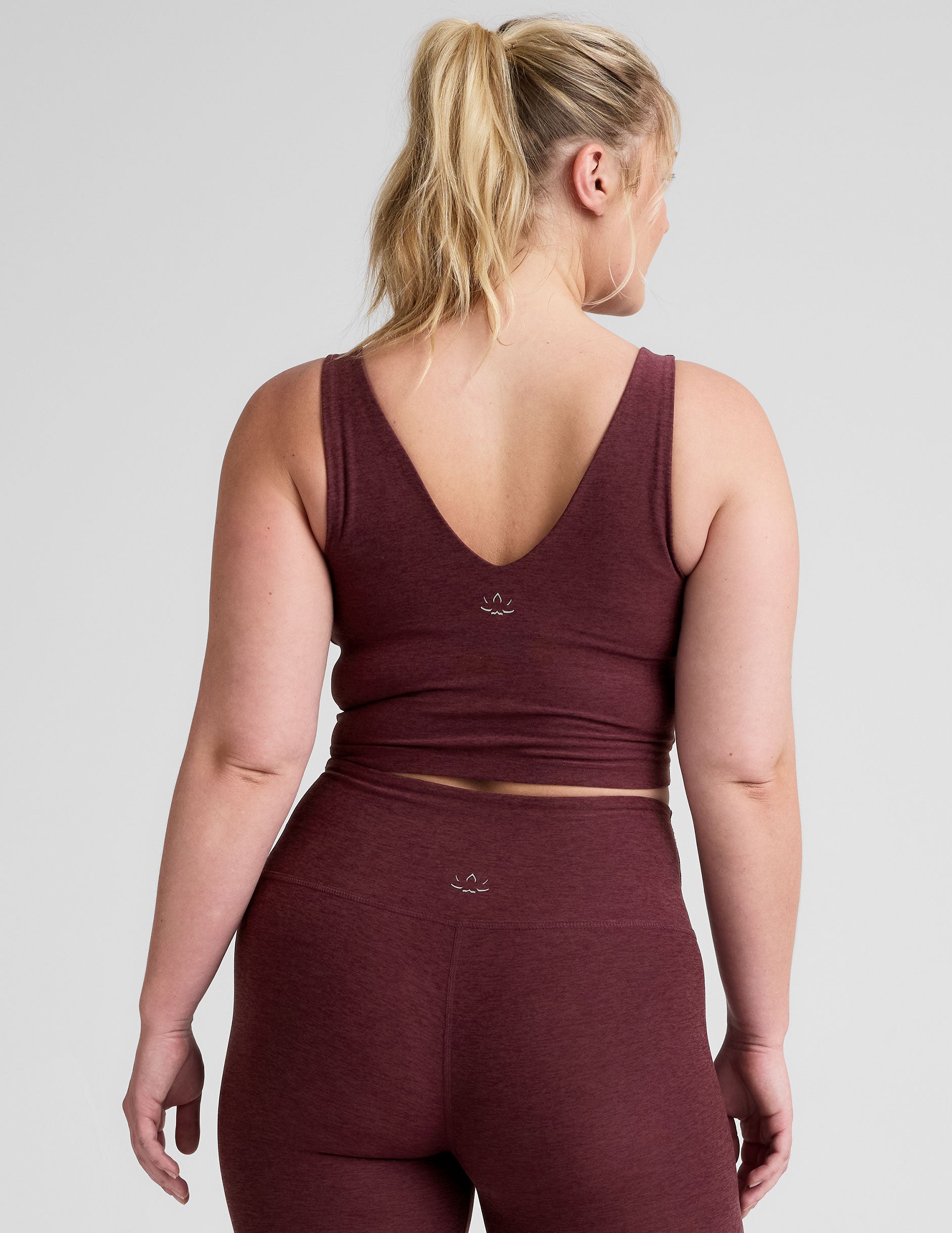 Spacedye™ Good Day Cropped Tank - Midnight Burgundy Heather