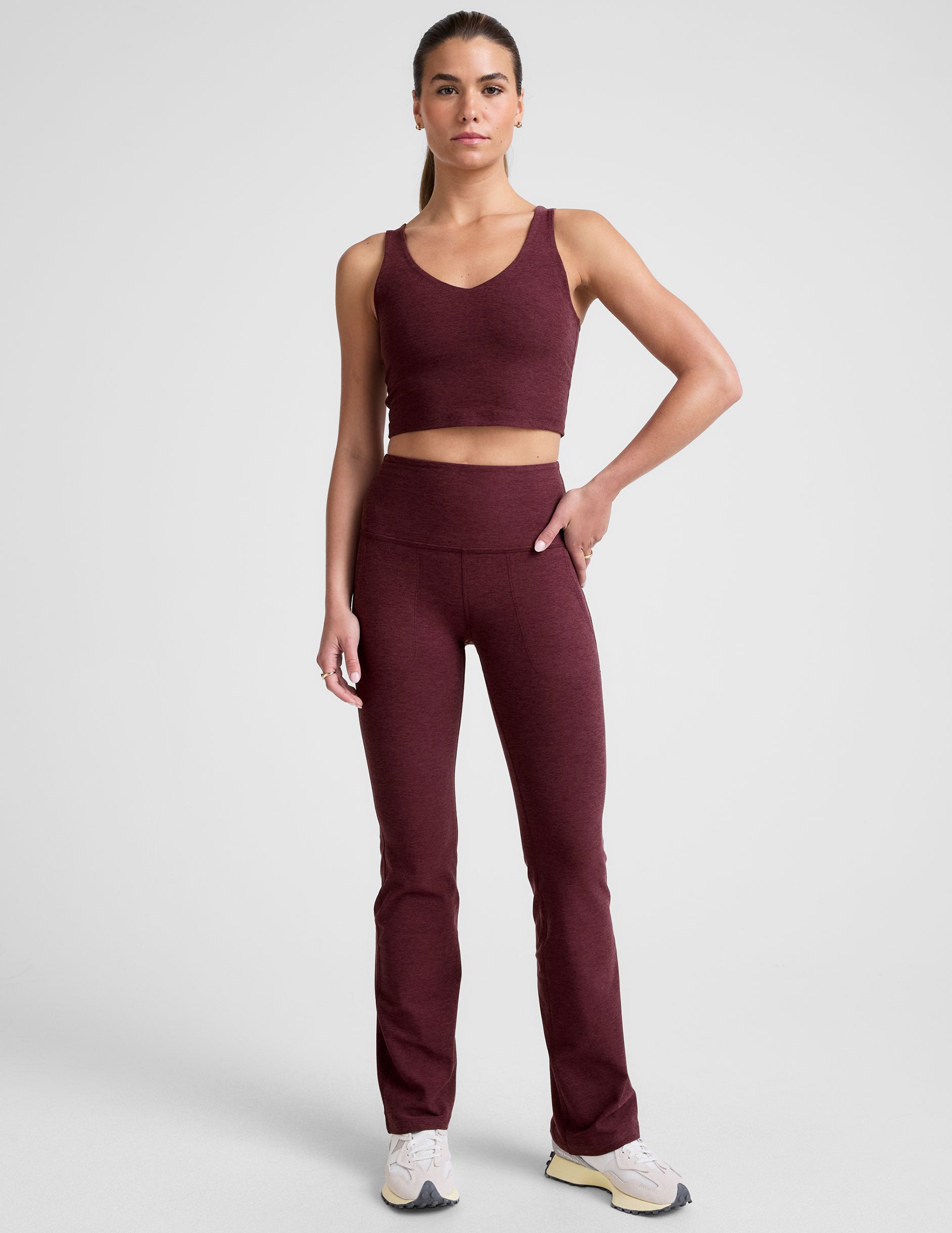 Spacedye™ Good Day Cropped Tank - Midnight Burgundy Heather
