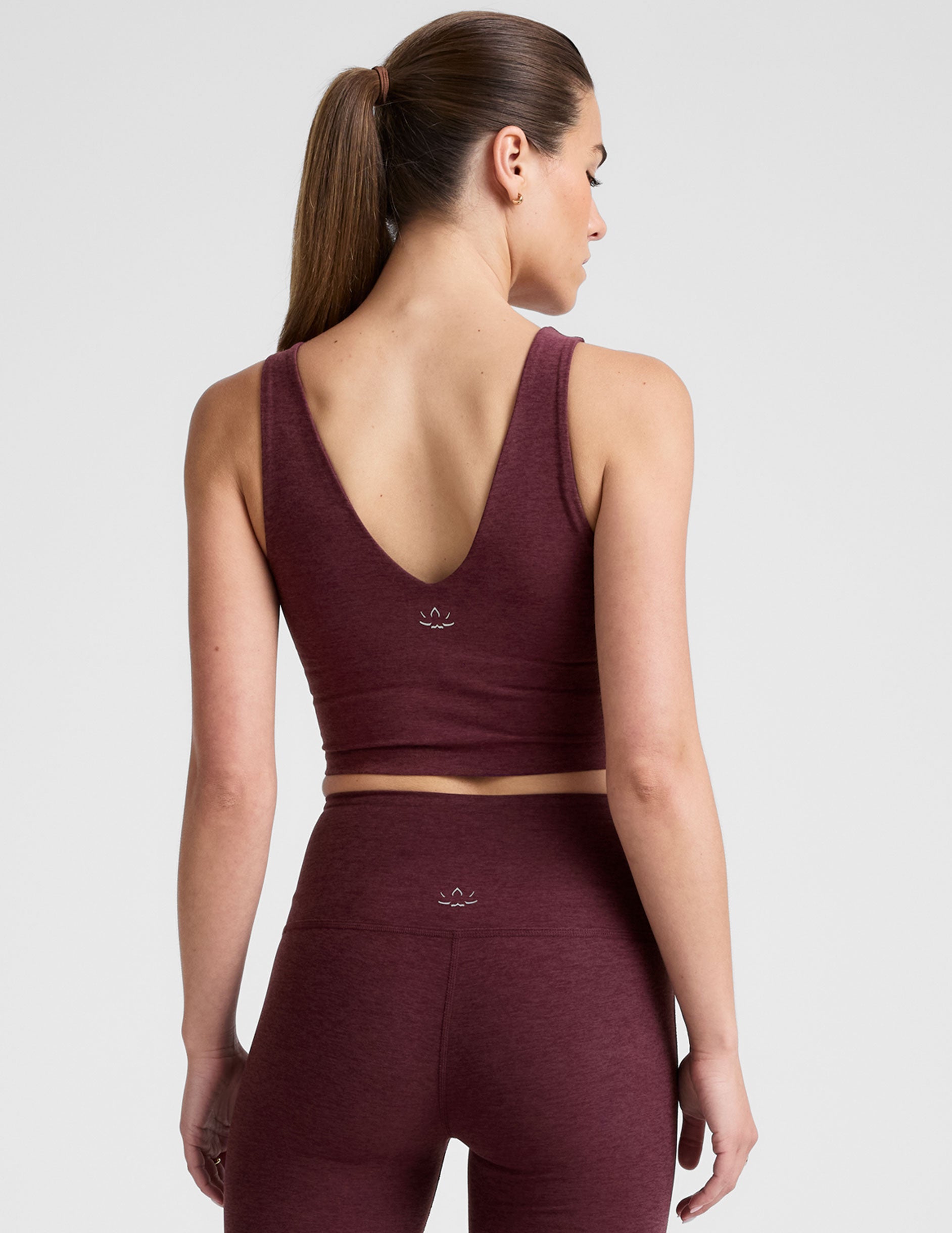 Spacedye™ Good Day Cropped Tank - Midnight Burgundy Heather
