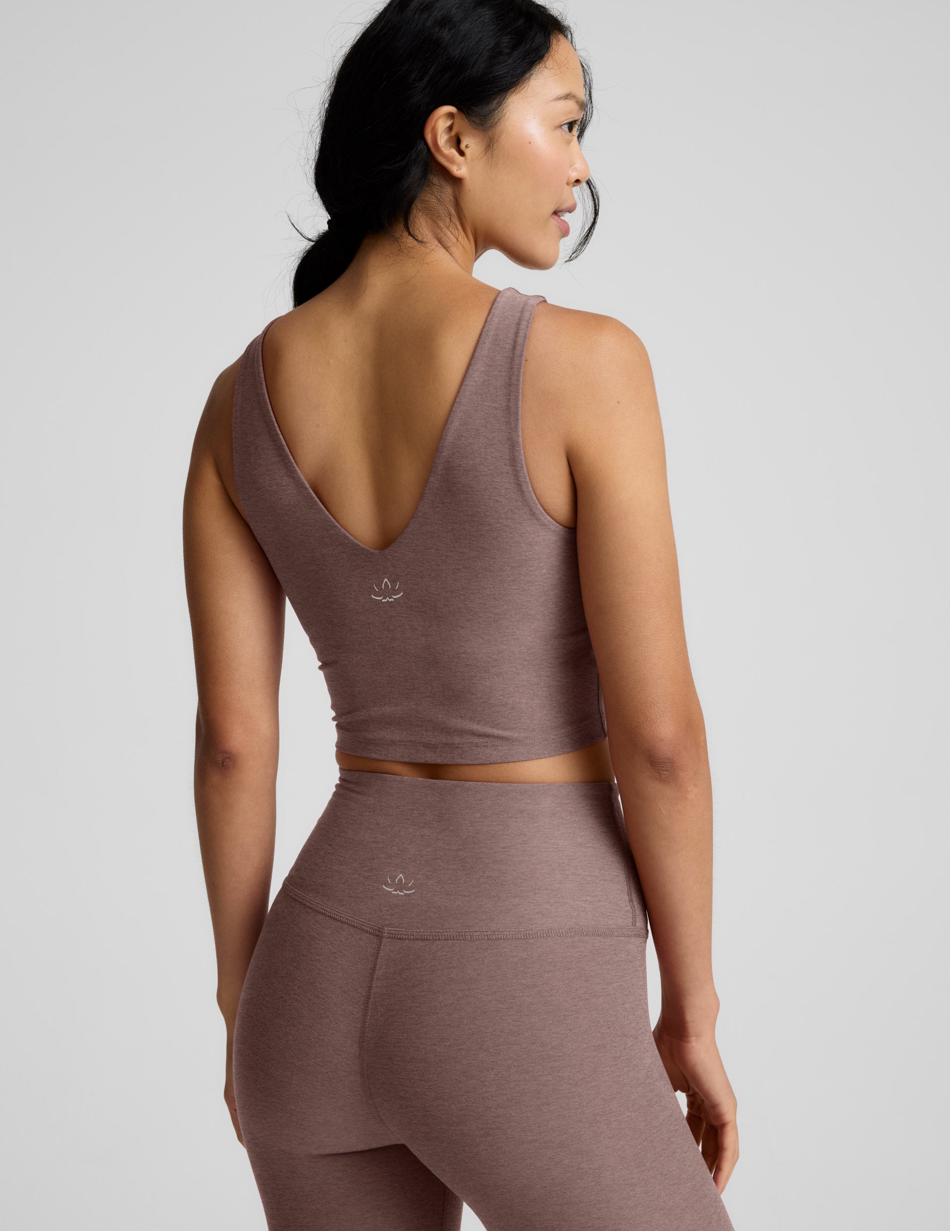 Spacedye™ Good Day Cropped Tank - Rosey Taupe Heather