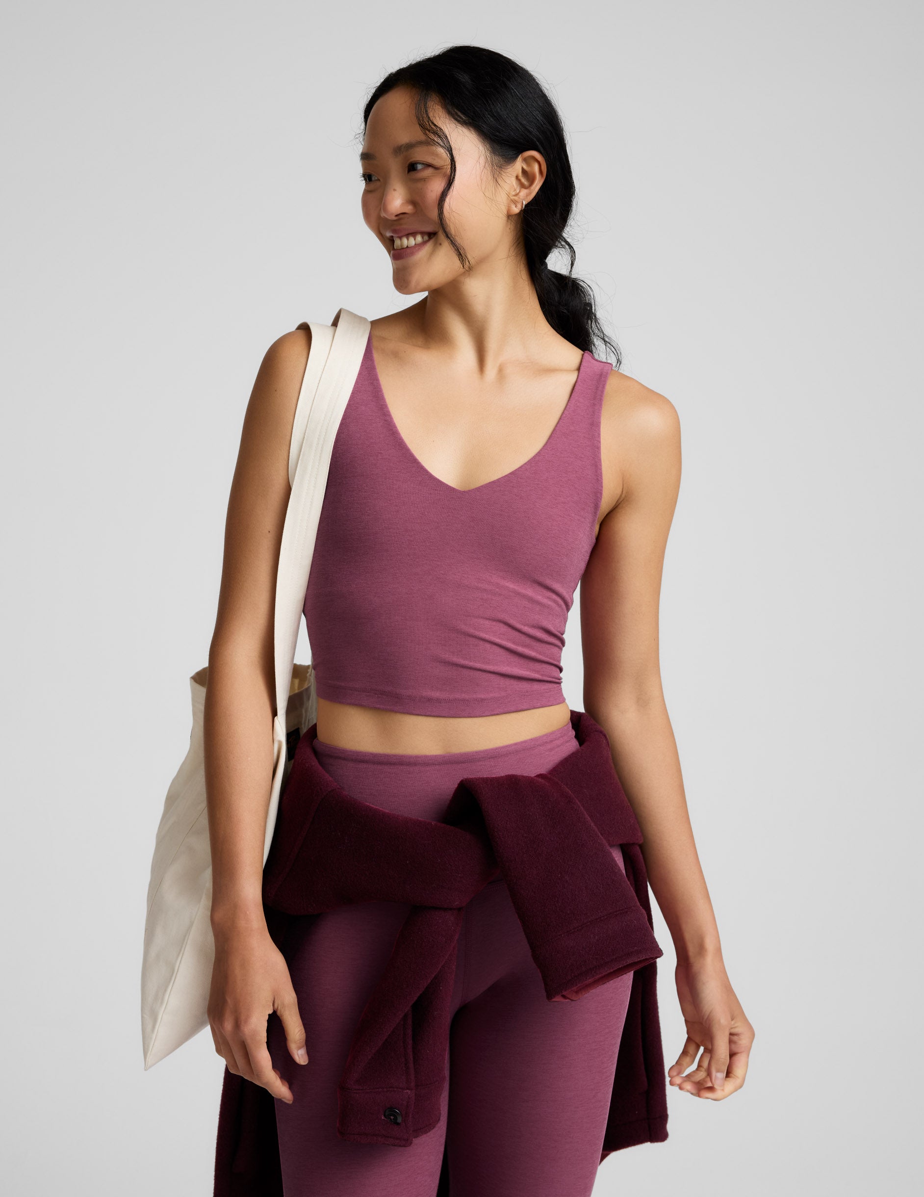 Spacedye™ Good Day Cropped Tank - Smooth Mauve Heather