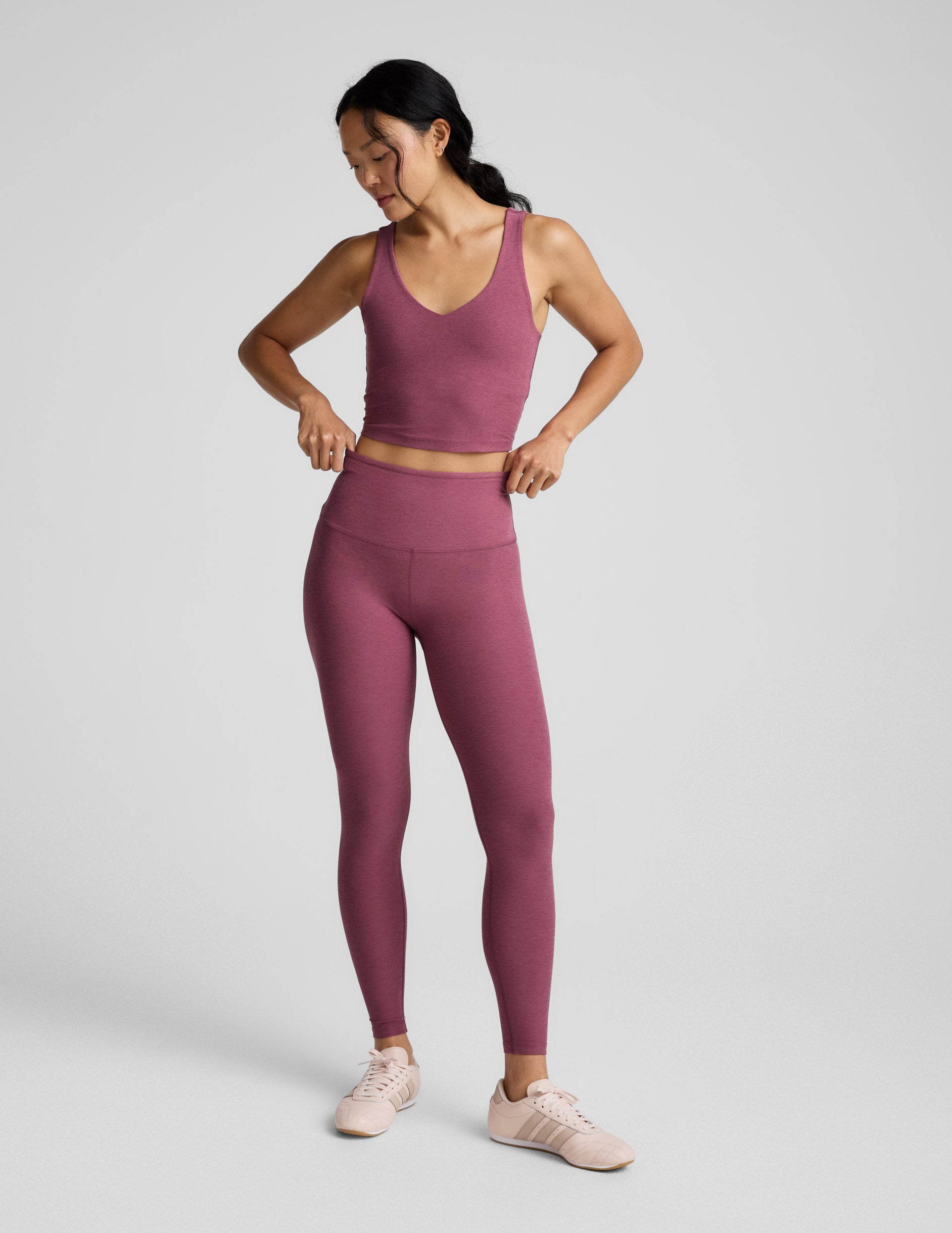 Spacedye™ Good Day Cropped Tank - Smooth Mauve Heather