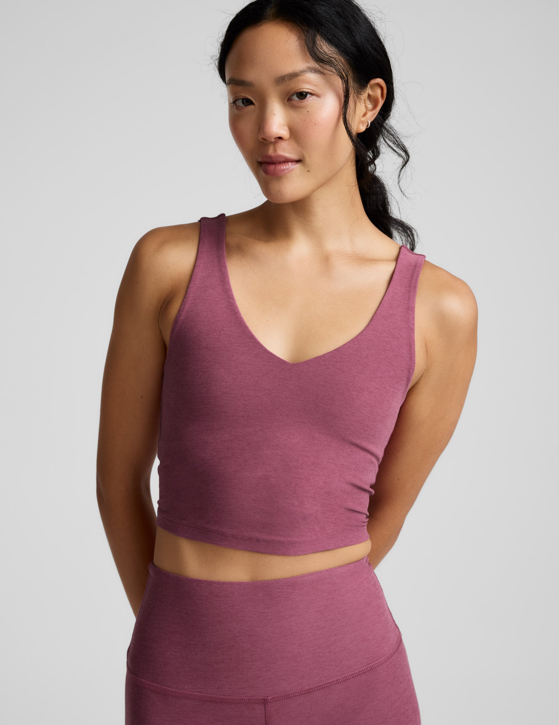 Spacedye™ Good Day Cropped Tank - Smooth Mauve Heather