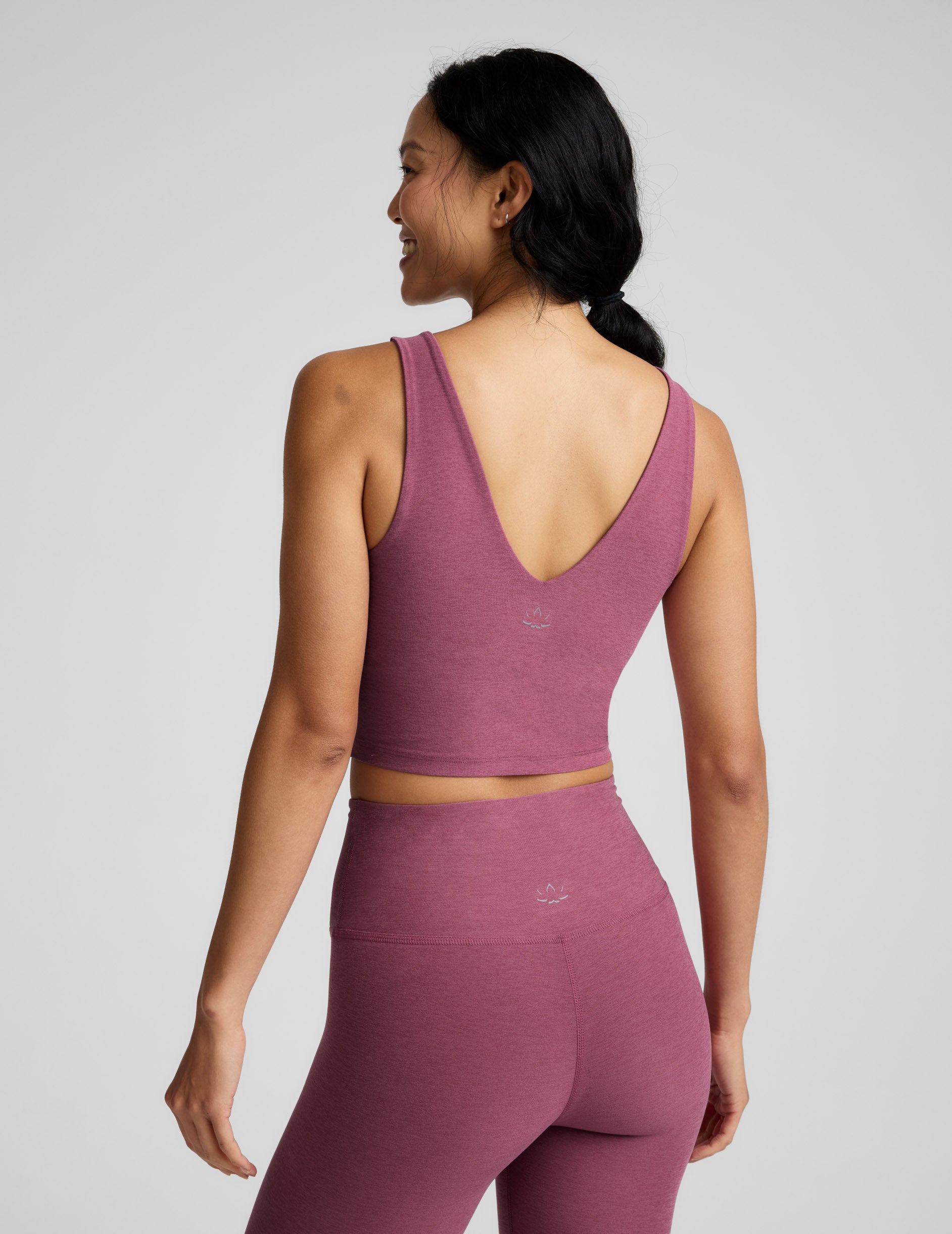 Spacedye™ Good Day Cropped Tank - Smooth Mauve Heather