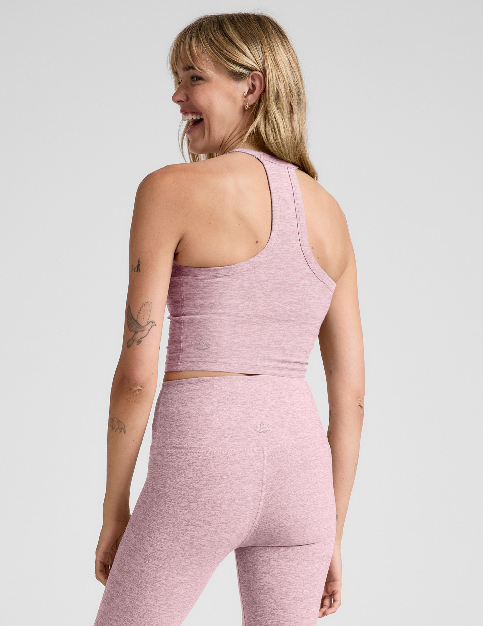 Spacedye™ On The Up Cropped Tank - Blush Blooms Heather