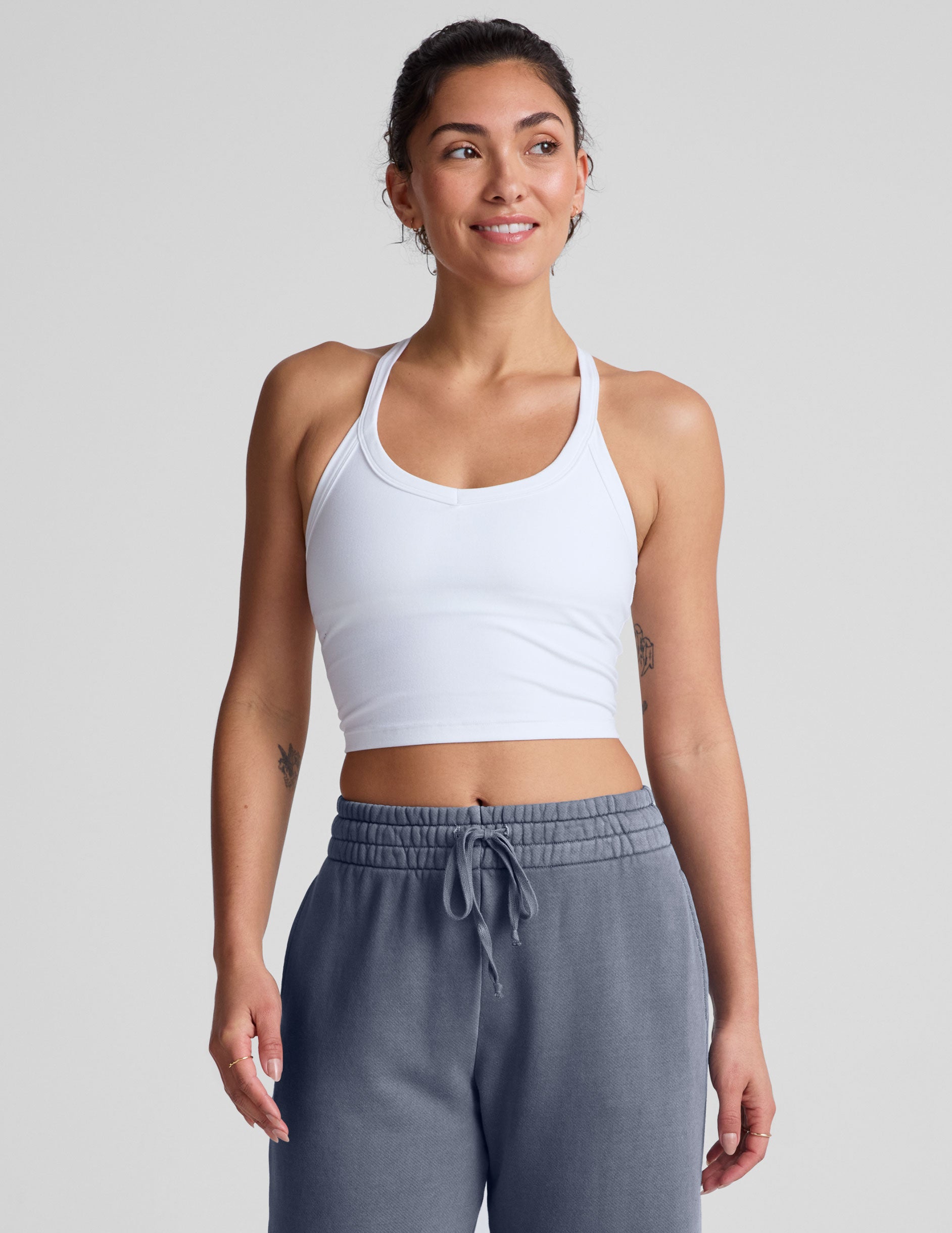 Spacedye™ On The Up Cropped Tank - Cloud White