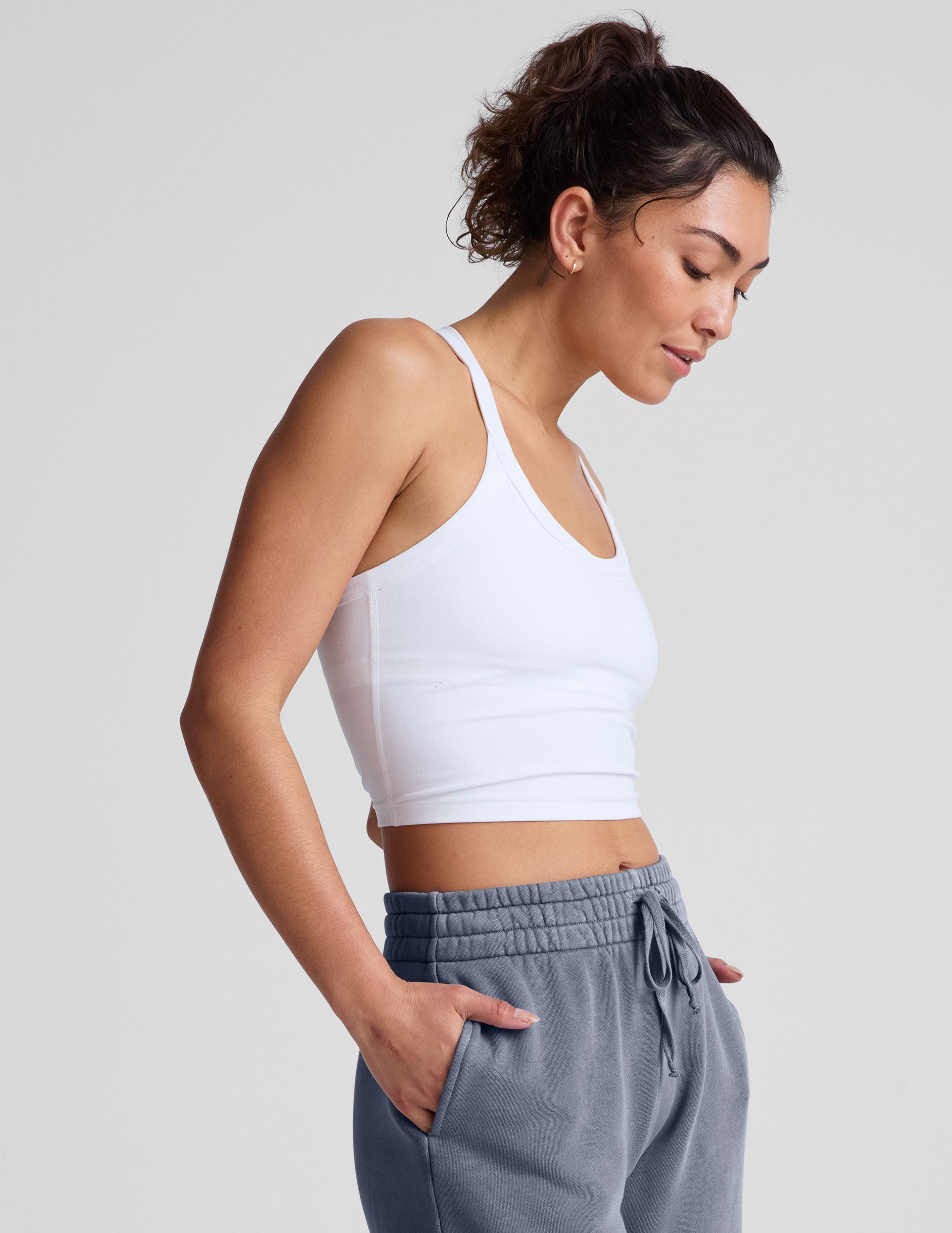Spacedye™ On The Up Cropped Tank - Cloud White