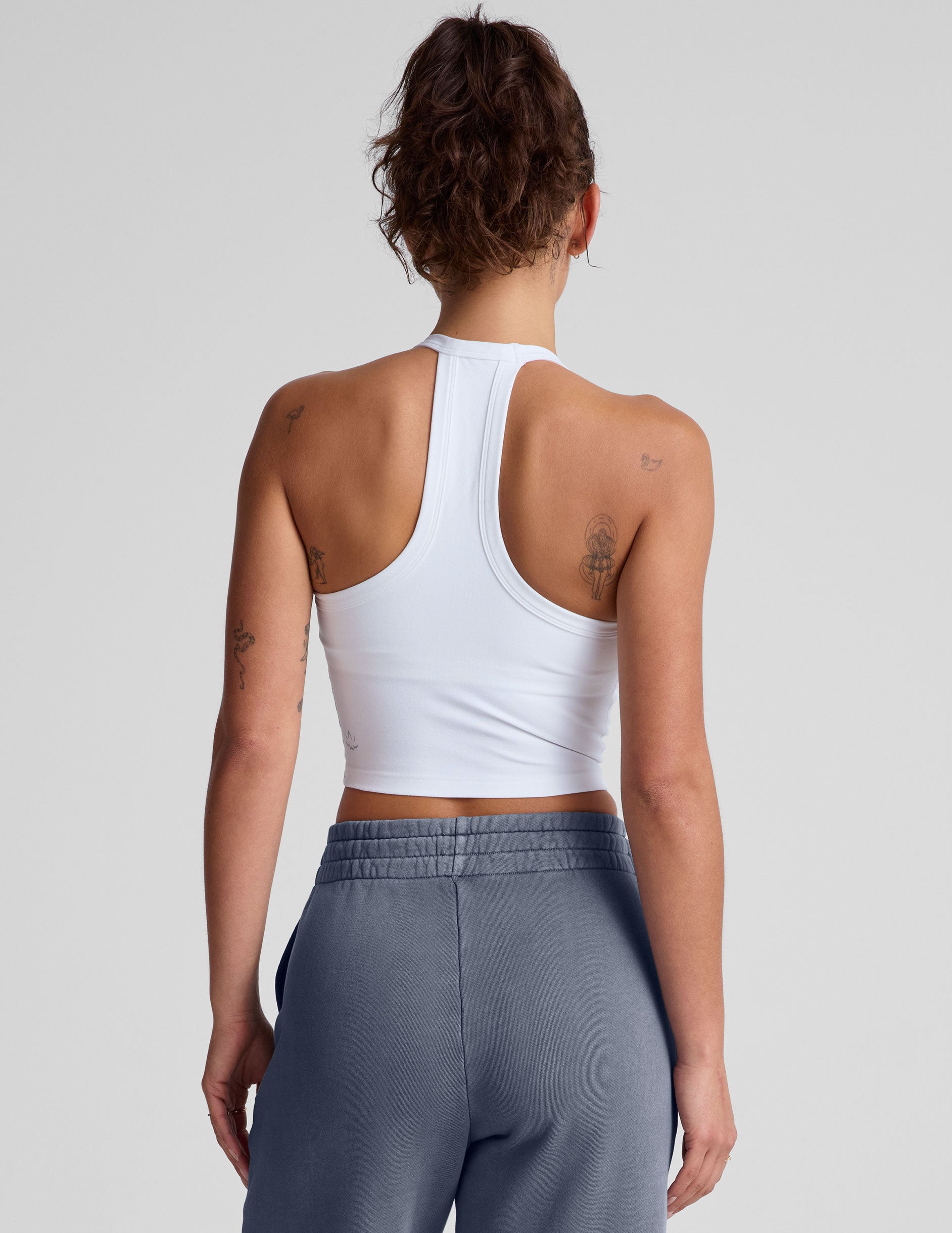 Spacedye™ On The Up Cropped Tank - Cloud White