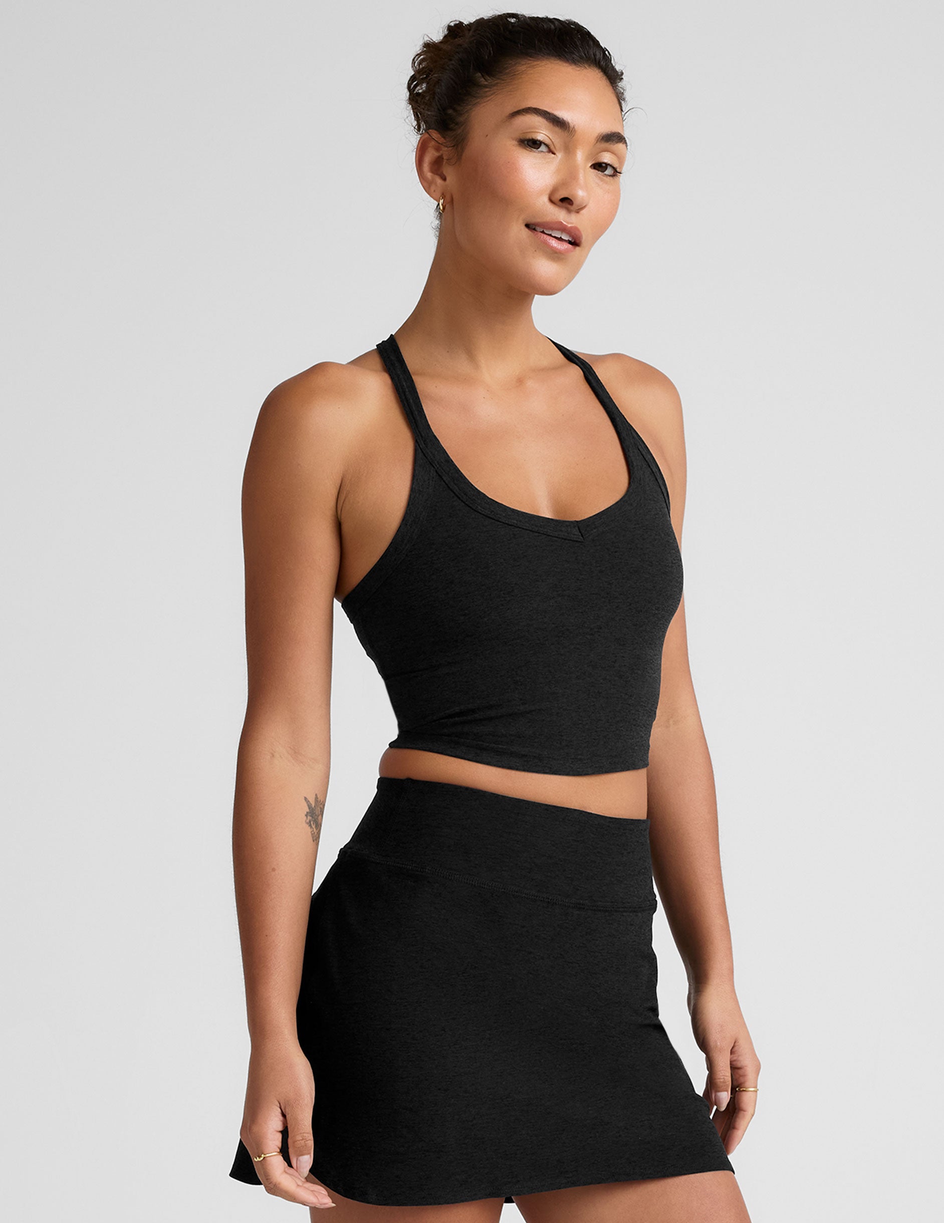 Spacedye™ On The Up Cropped Tank - Darkest Night