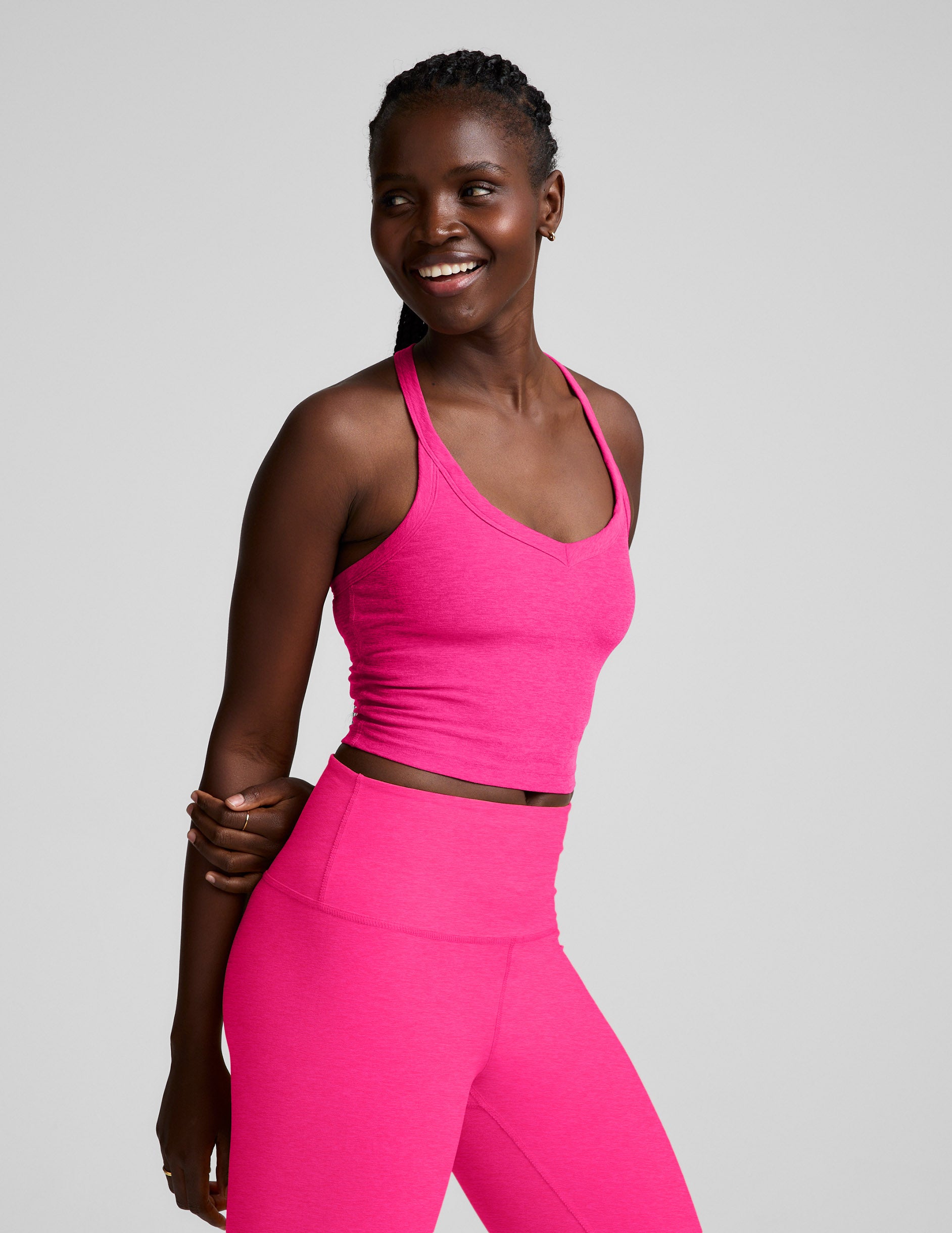 Spacedye™ On The Up Cropped Tank - Pink Glow Heather
