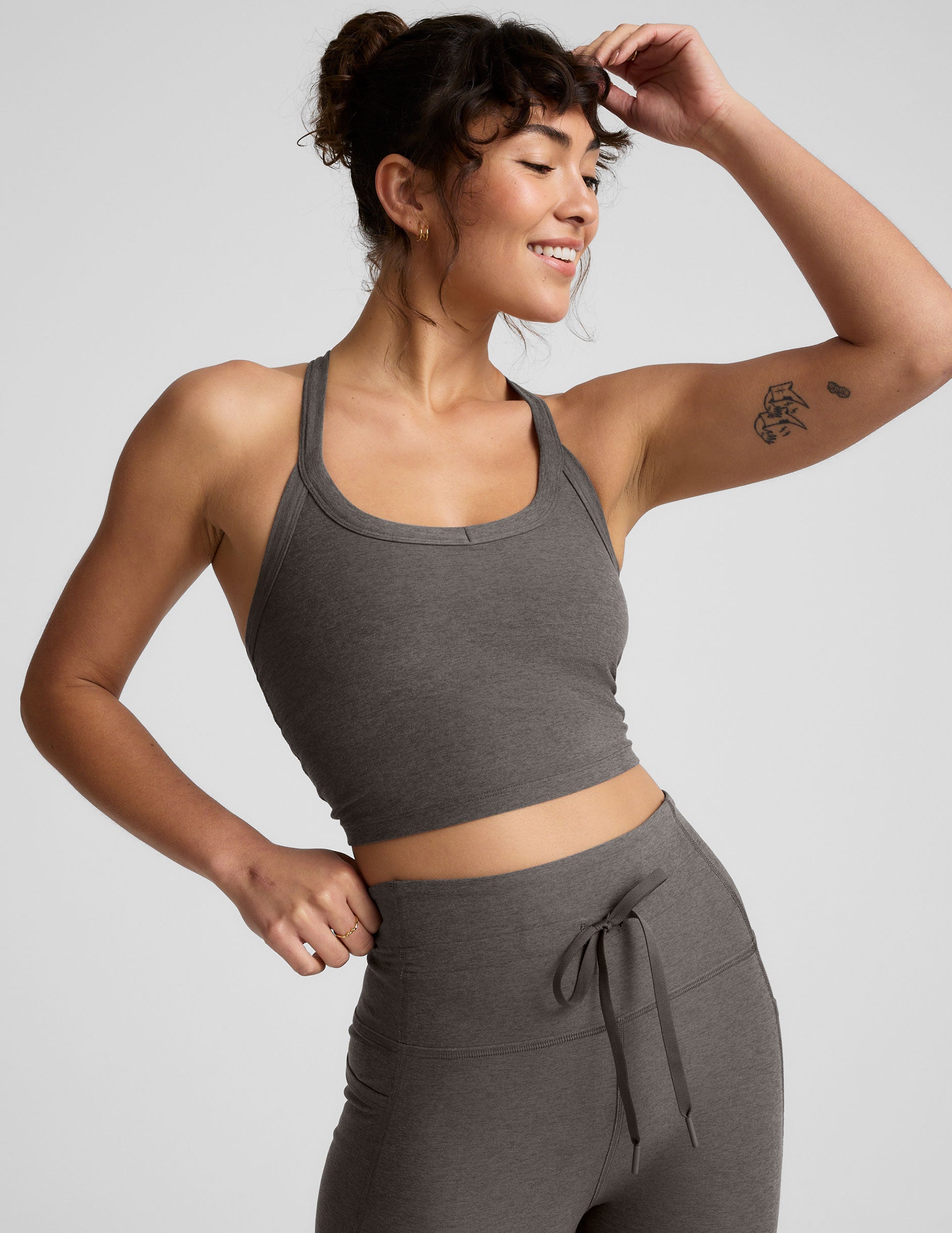Spacedye™ On The Up Cropped Tank - True Gray Heather