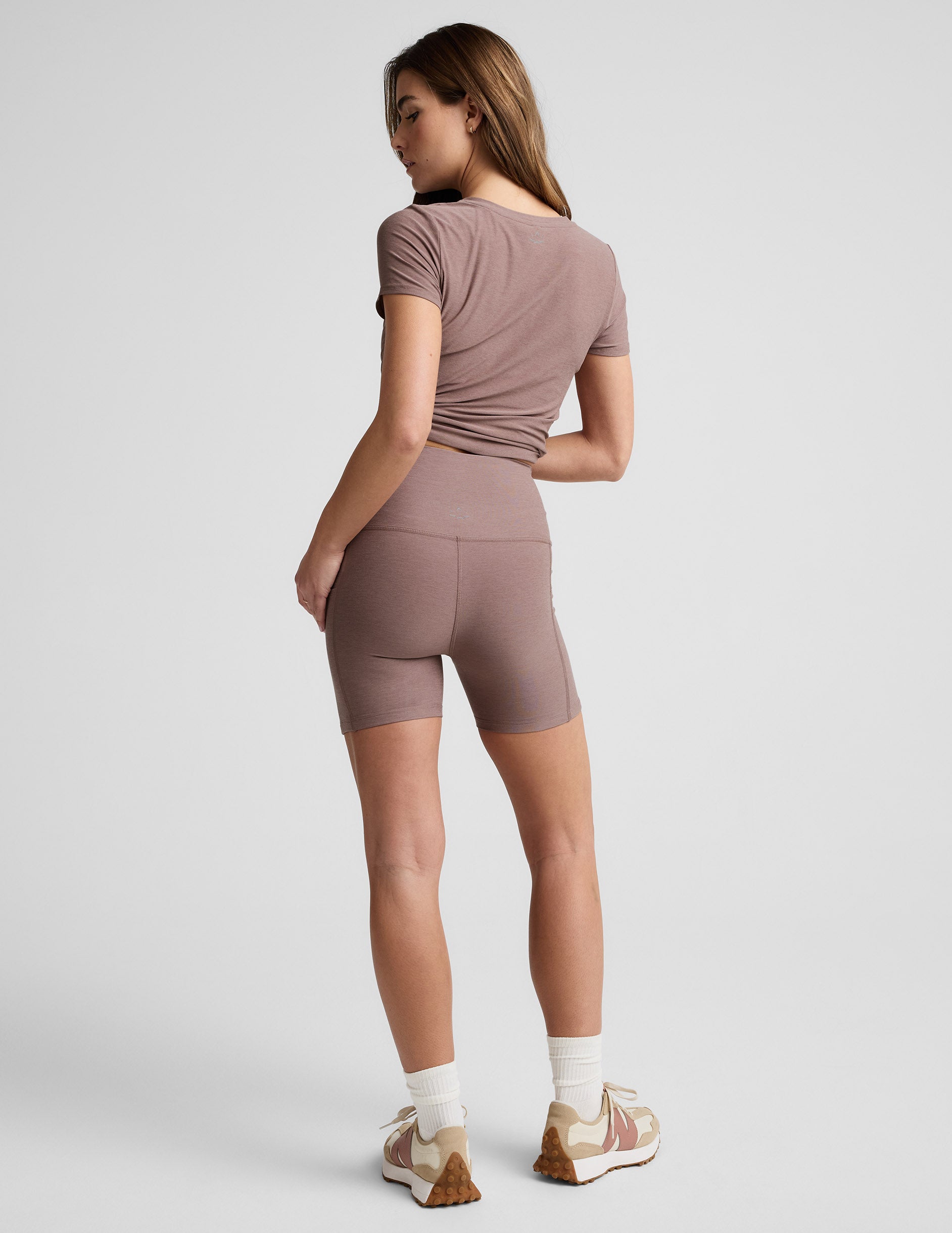 Spacedye™ Keep Pace 5" Pocket Short - Rosey Taupe Heather
