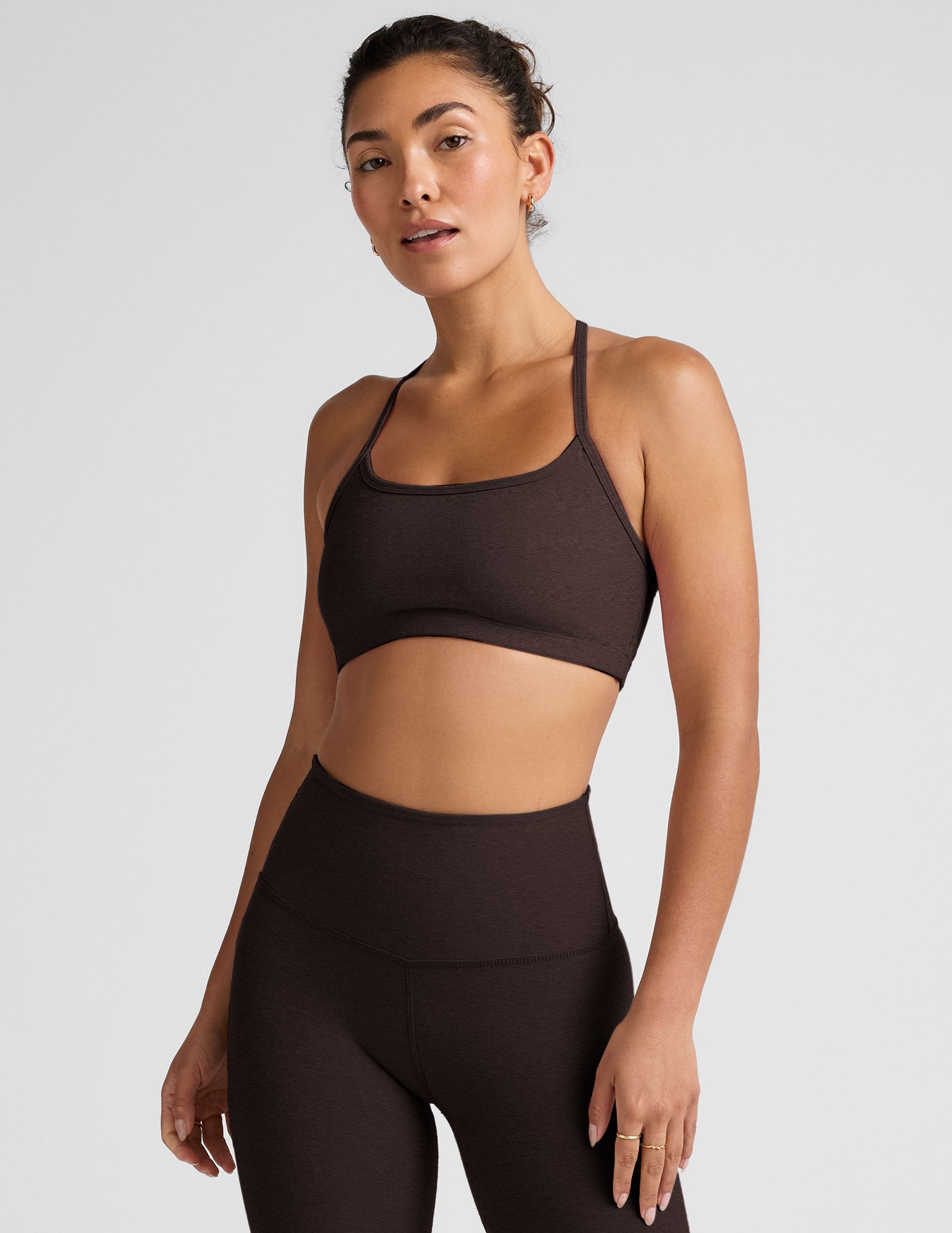 Spacedye™ Slim Racerback Bra - Dark Chocolate Heather