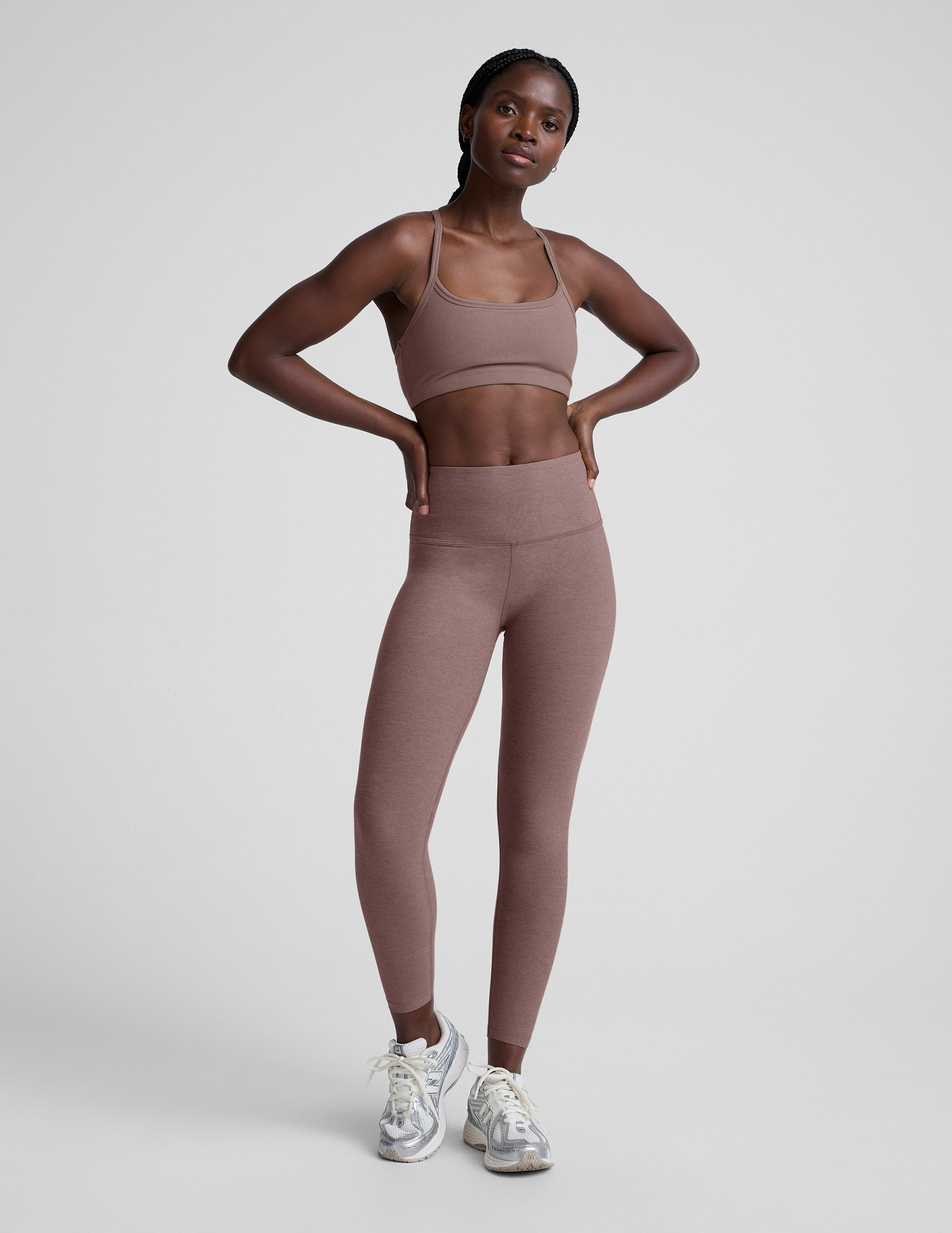 Spacedye™ Slim Racerback Bra - Rosey Taupe Heather
