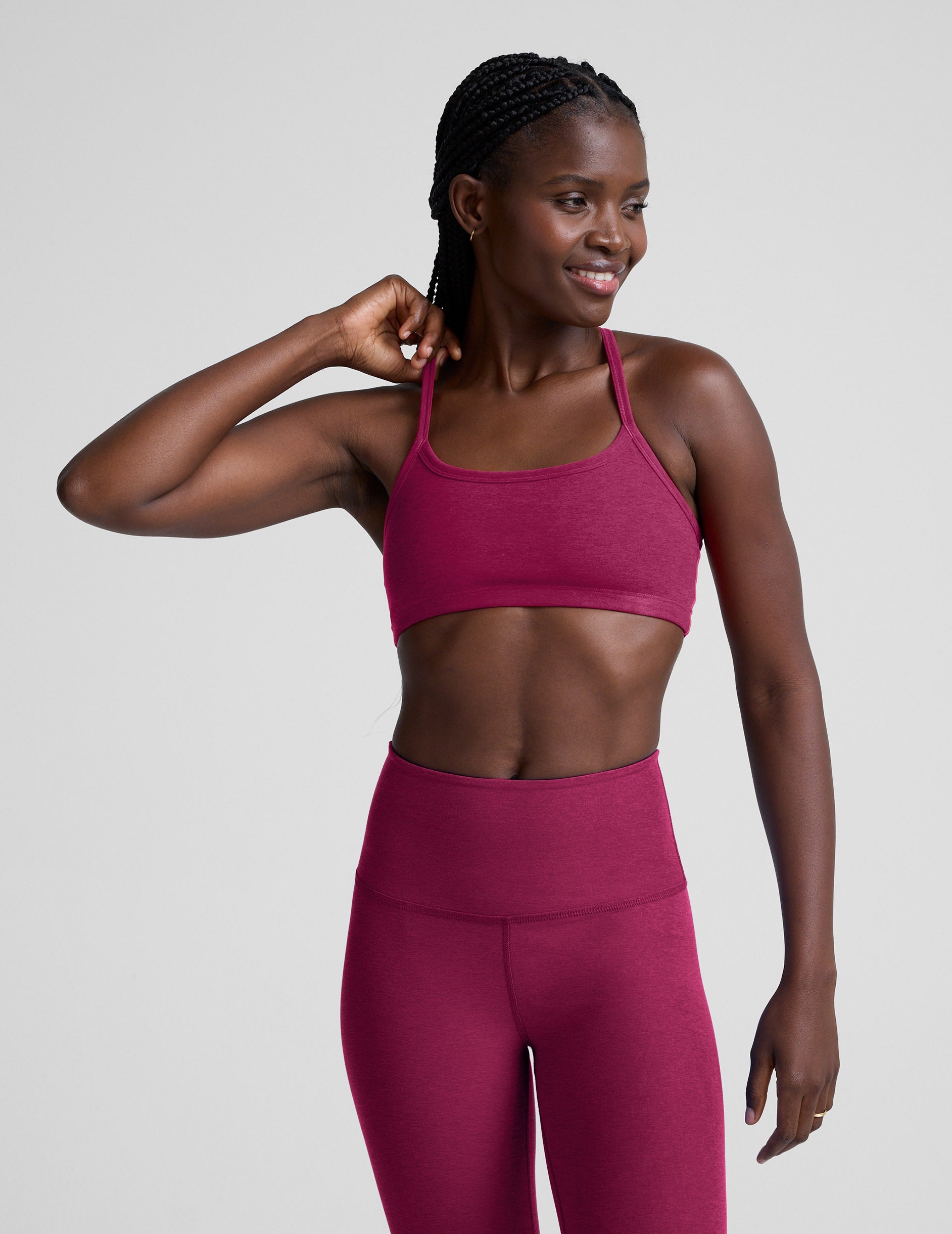 Spacedye™ Slim Racerback Bra - Sangria Heather