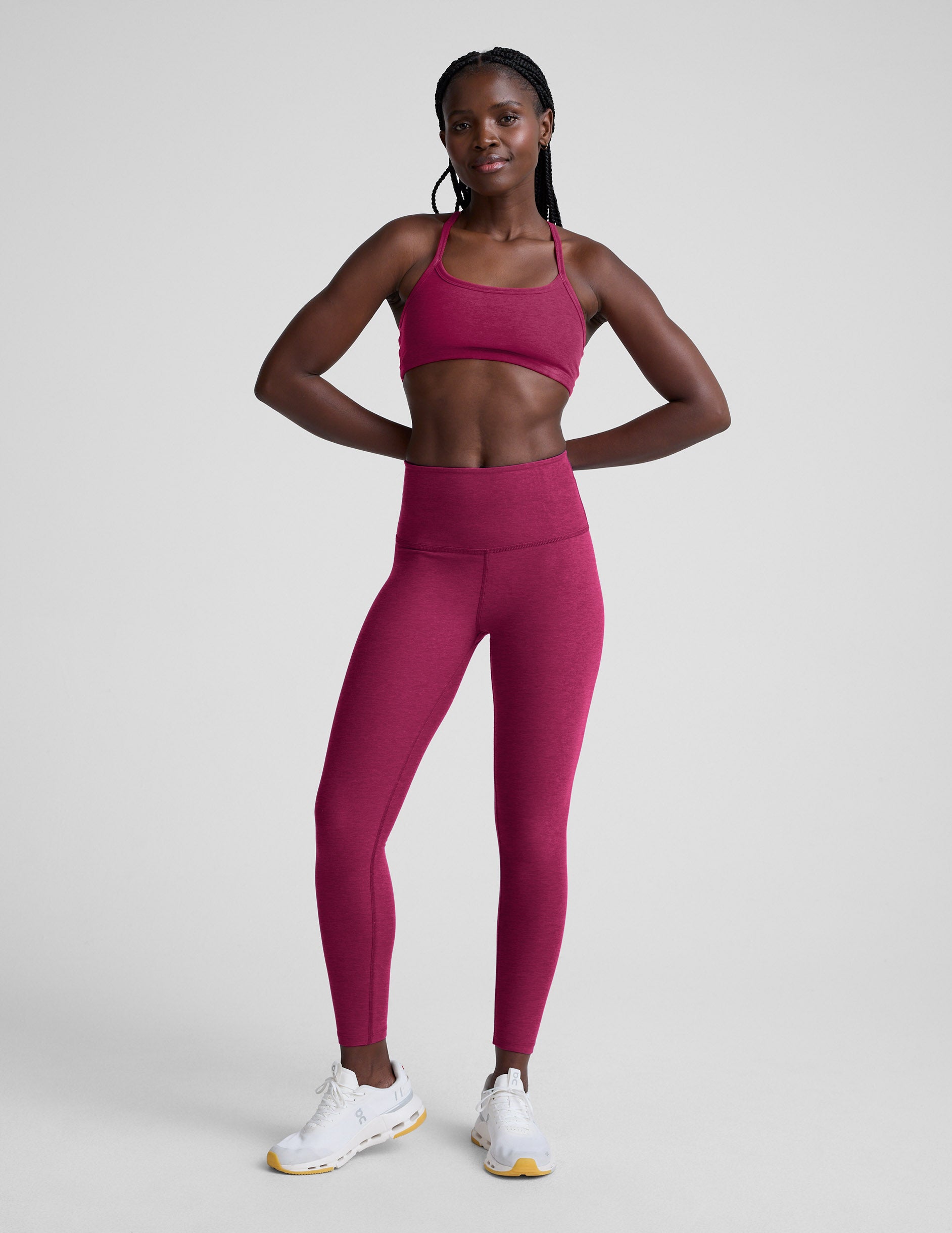 Spacedye™ Slim Racerback Bra - Sangria Heather