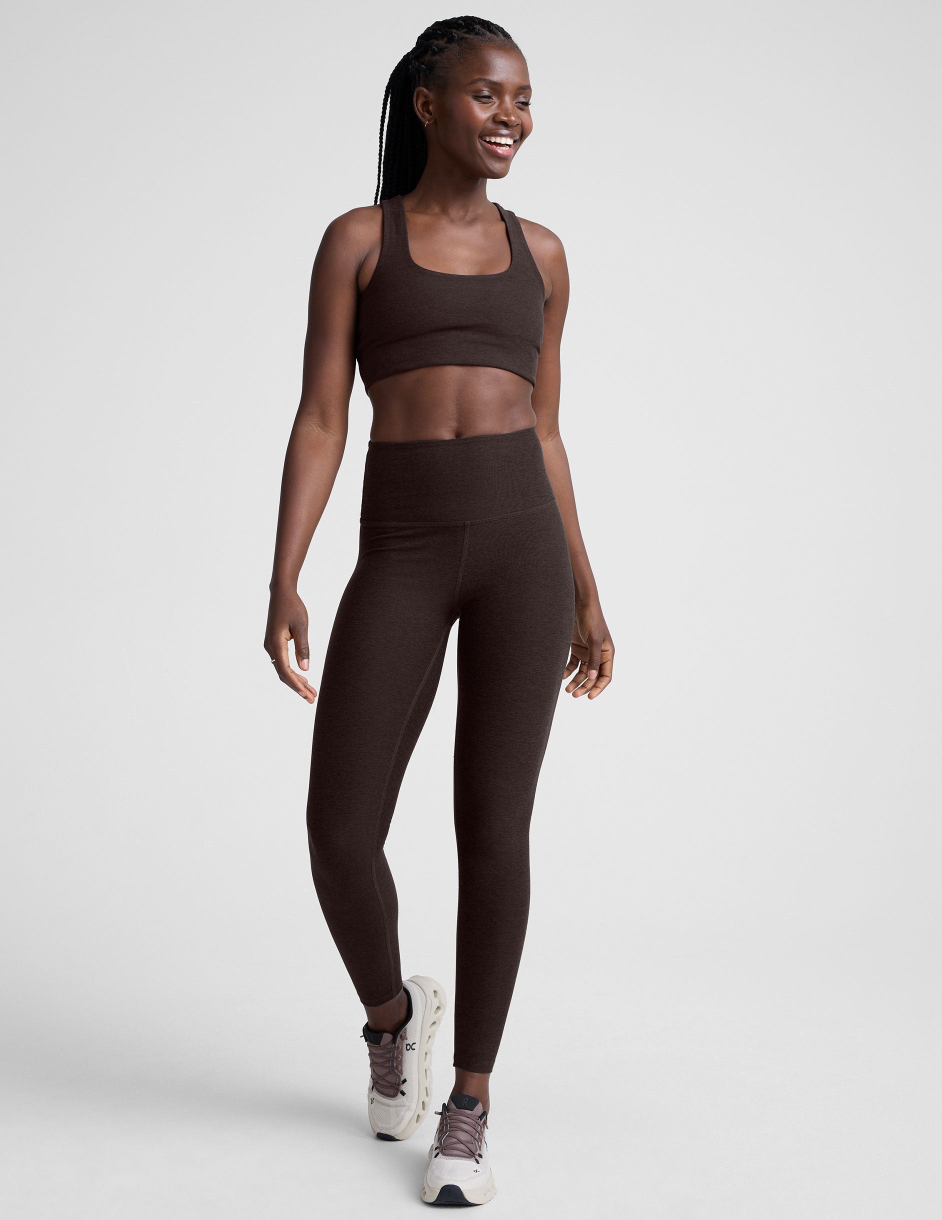 Spacedye™ Simplicity Long Line Bra 2.0 - Dark Chocolate Heather
