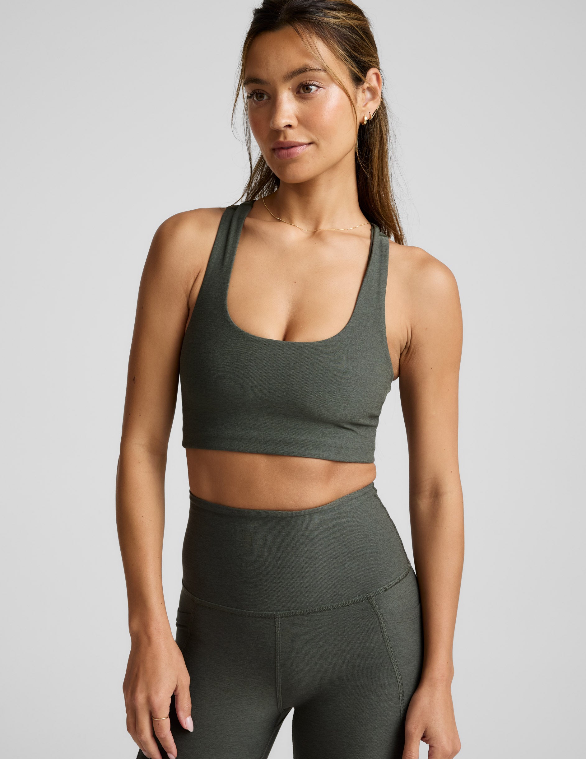 Spacedye™ Simplicity Long Line Bra 2.0 - Dusty Forest Heather