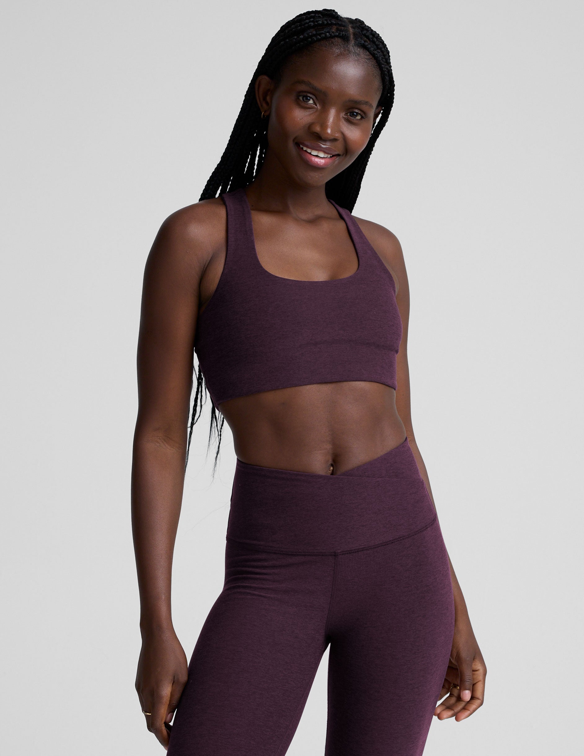 Spacedye™ Simplicity Long Line Bra 2.0 - Eggplant Purple Heather