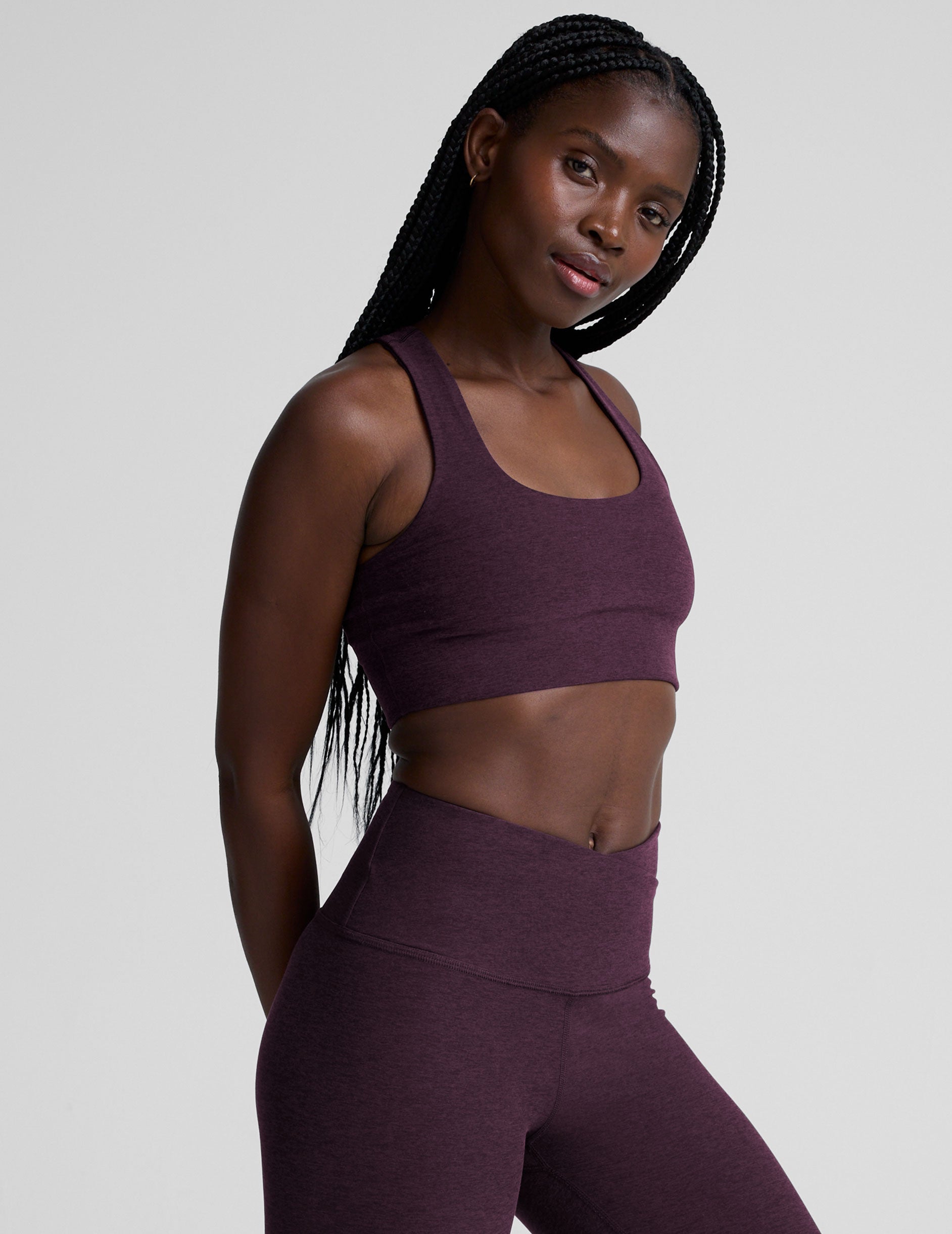 Spacedye™ Simplicity Long Line Bra 2.0 - Eggplant Purple Heather
