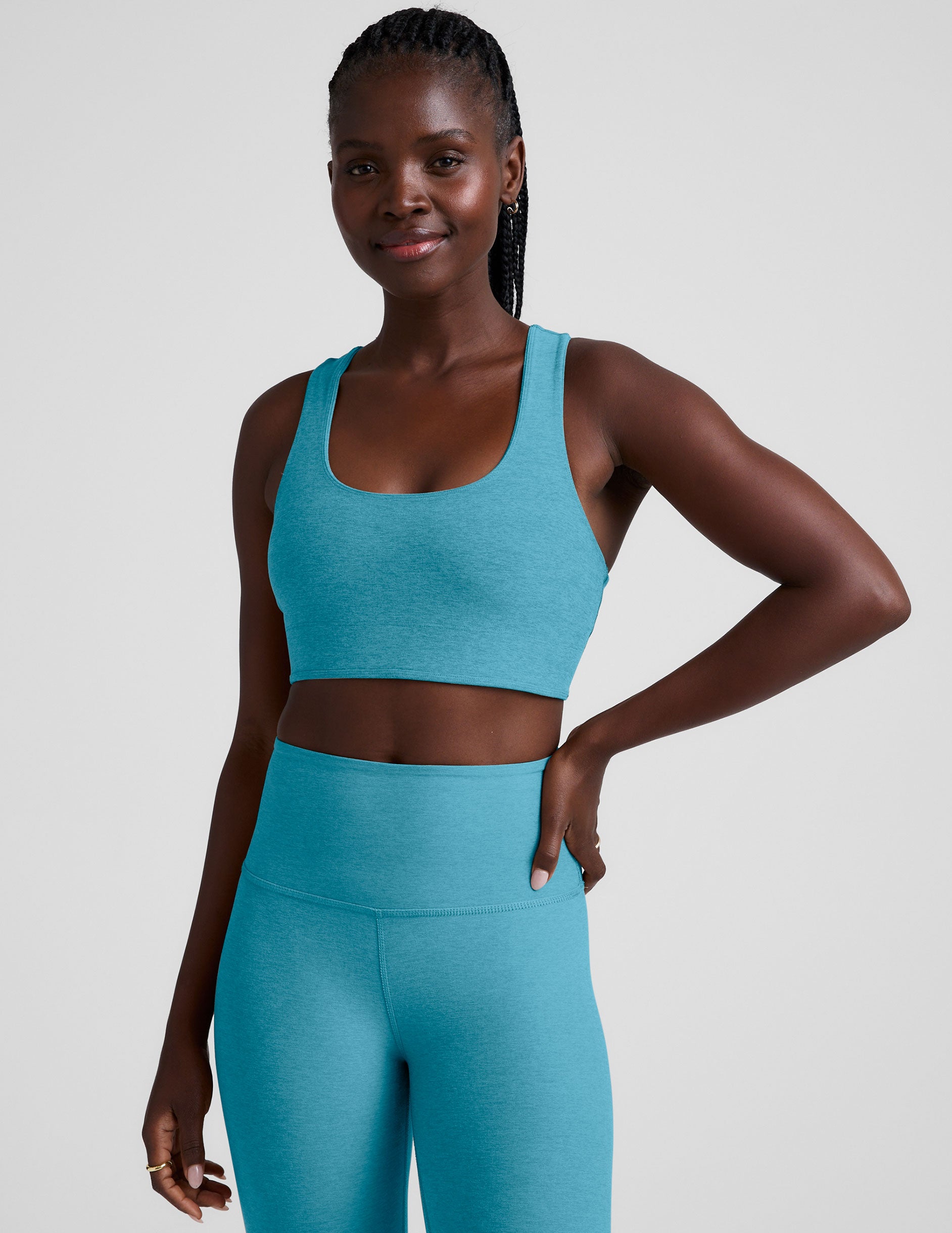 Spacedye™ Simplicity Long Line Bra 2.0 - Surfer Blue Heather