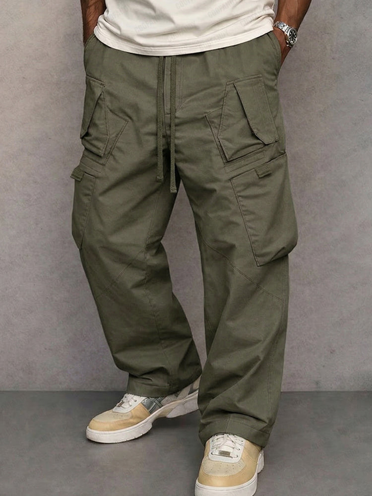 Utility Straight Fit Cargo Pants - Army Green