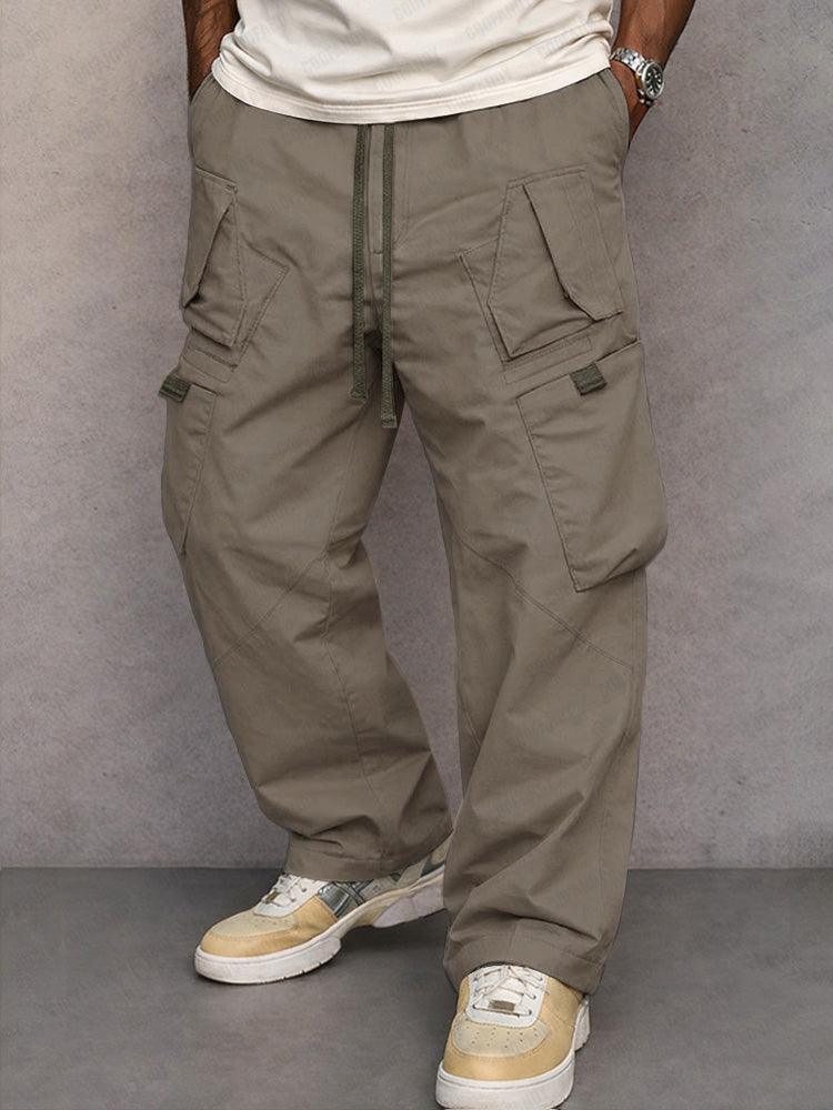 Utility Straight Fit Cargo Pants - Brown