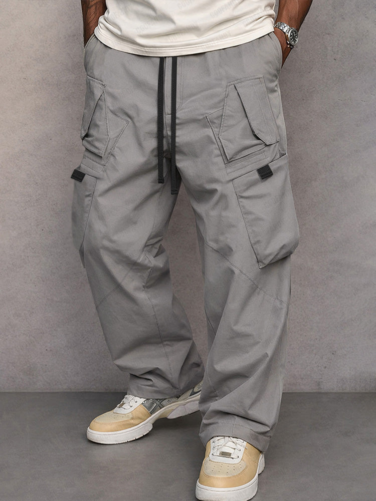 Utility Straight Fit Cargo Pants - Mid Gray