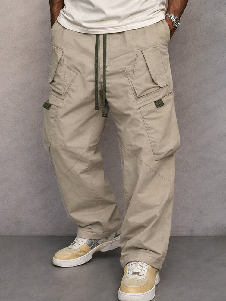 Utility Straight Fit Cargo Pants - Khaki