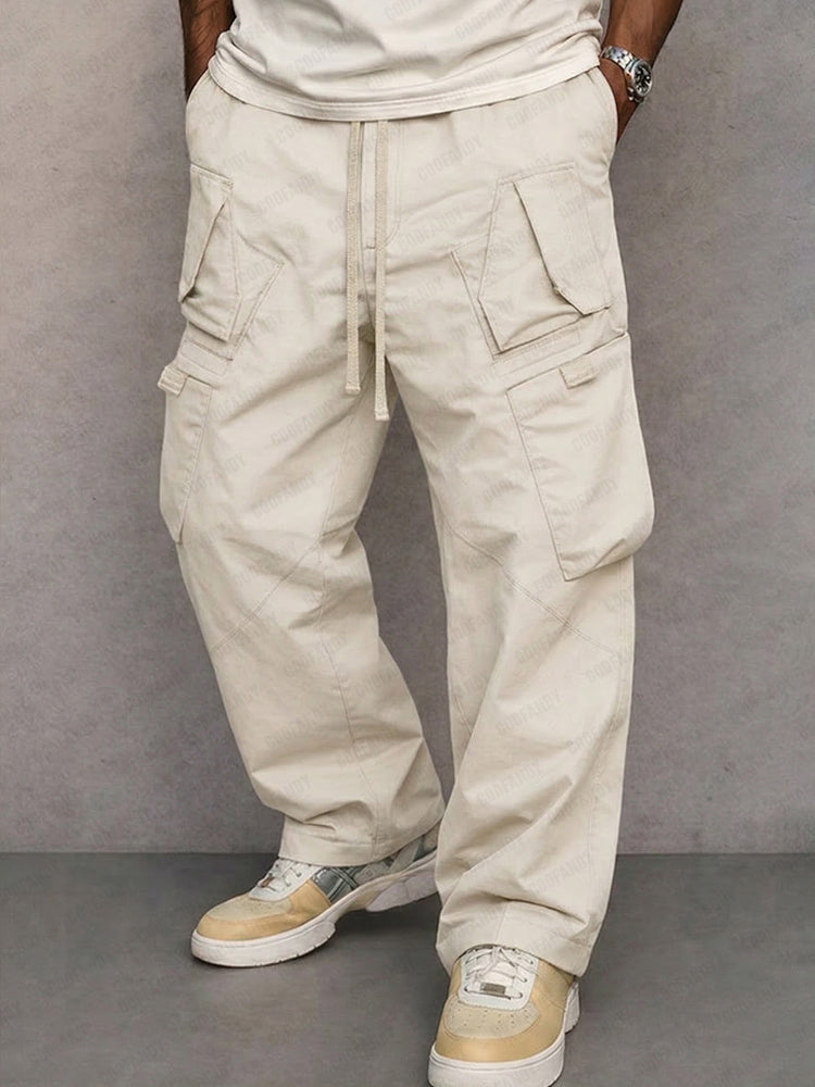 Utility Straight Fit Cargo Pants - White