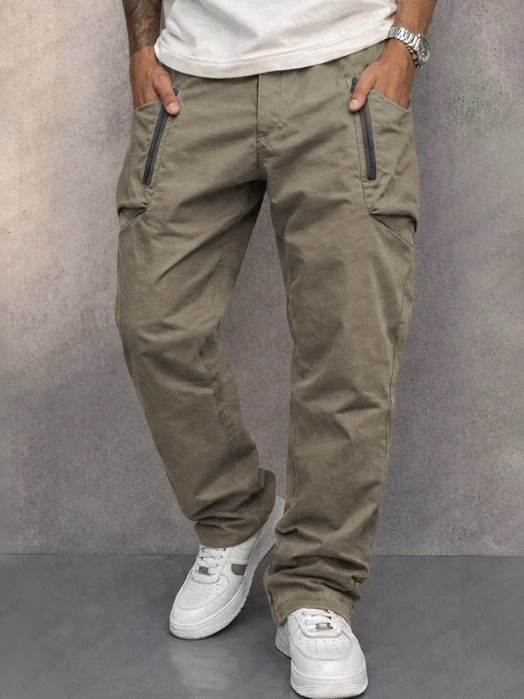 Trendy 100% Cotton Cargo Pants - Taupe