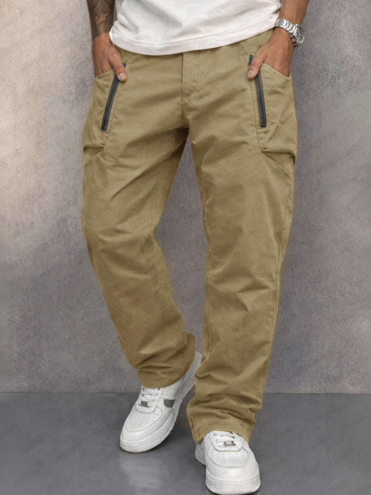 Trendy 100% Cotton Cargo Pants - Khaki