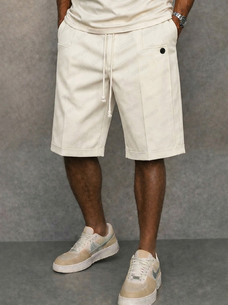 Essential Urban Casual Drawstring Shorts - White