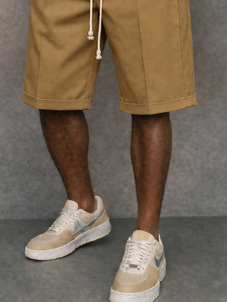 Essential Urban Casual Drawstring Shorts - Khaki