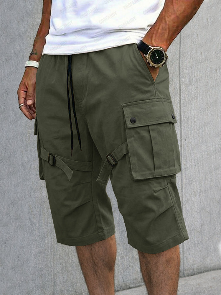 Casual Strap Design Cargo Shorts - Army Green