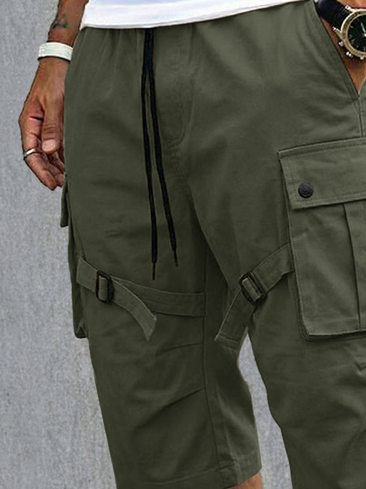Casual Strap Design Cargo Shorts - Army Green
