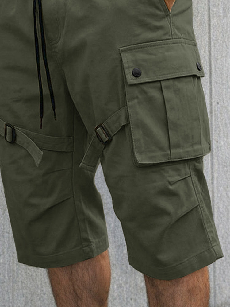 Casual Strap Design Cargo Shorts - Army Green