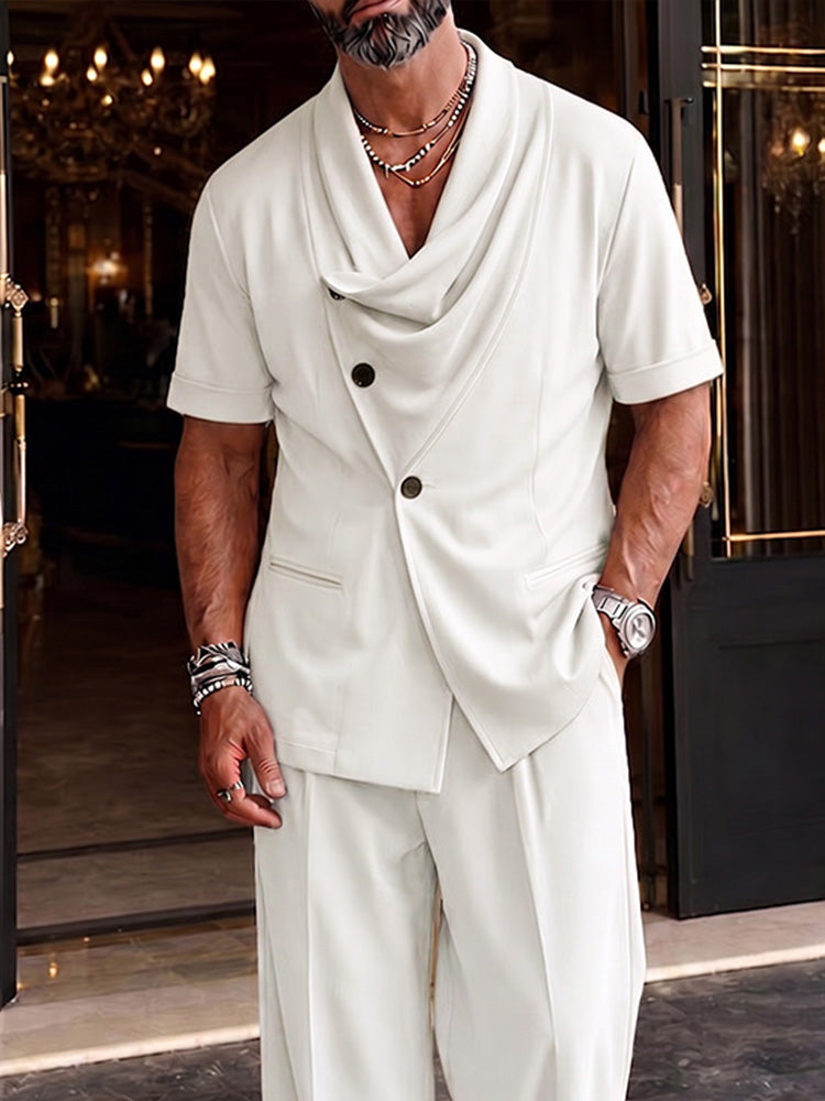 Minimalist Designer Stack Collar Matching Set - White