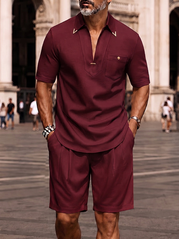 Everyday Casual Resort Two Piece Summer Set - Wine Red