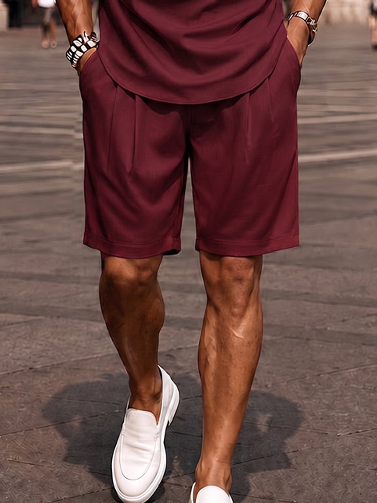 Everyday Casual Resort Two Piece Summer Set - Wine Red