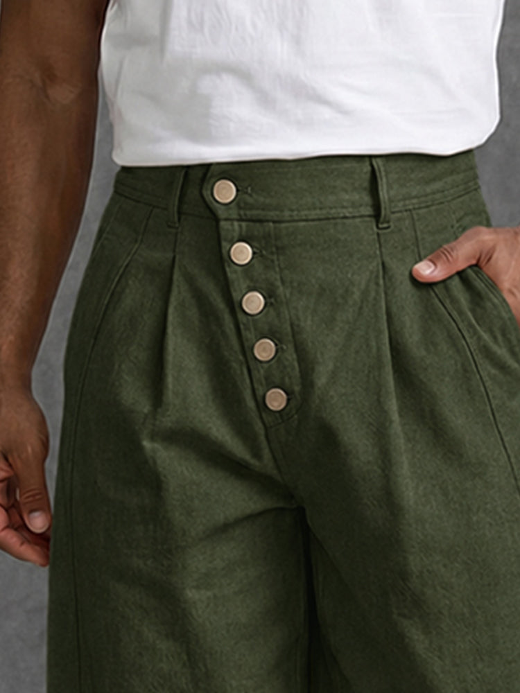 Stylish 100% Cotton Harem Chino Pants - Army Green