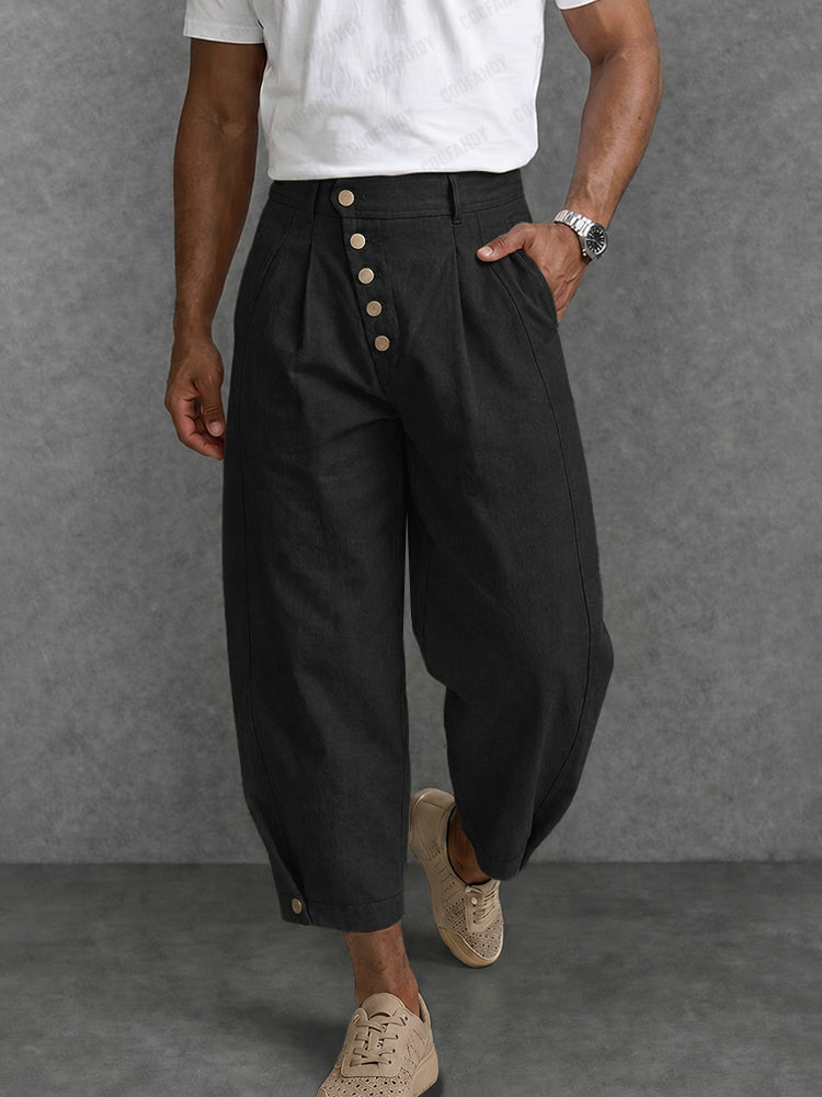 Stylish 100% Cotton Harem Chino Pants - Black